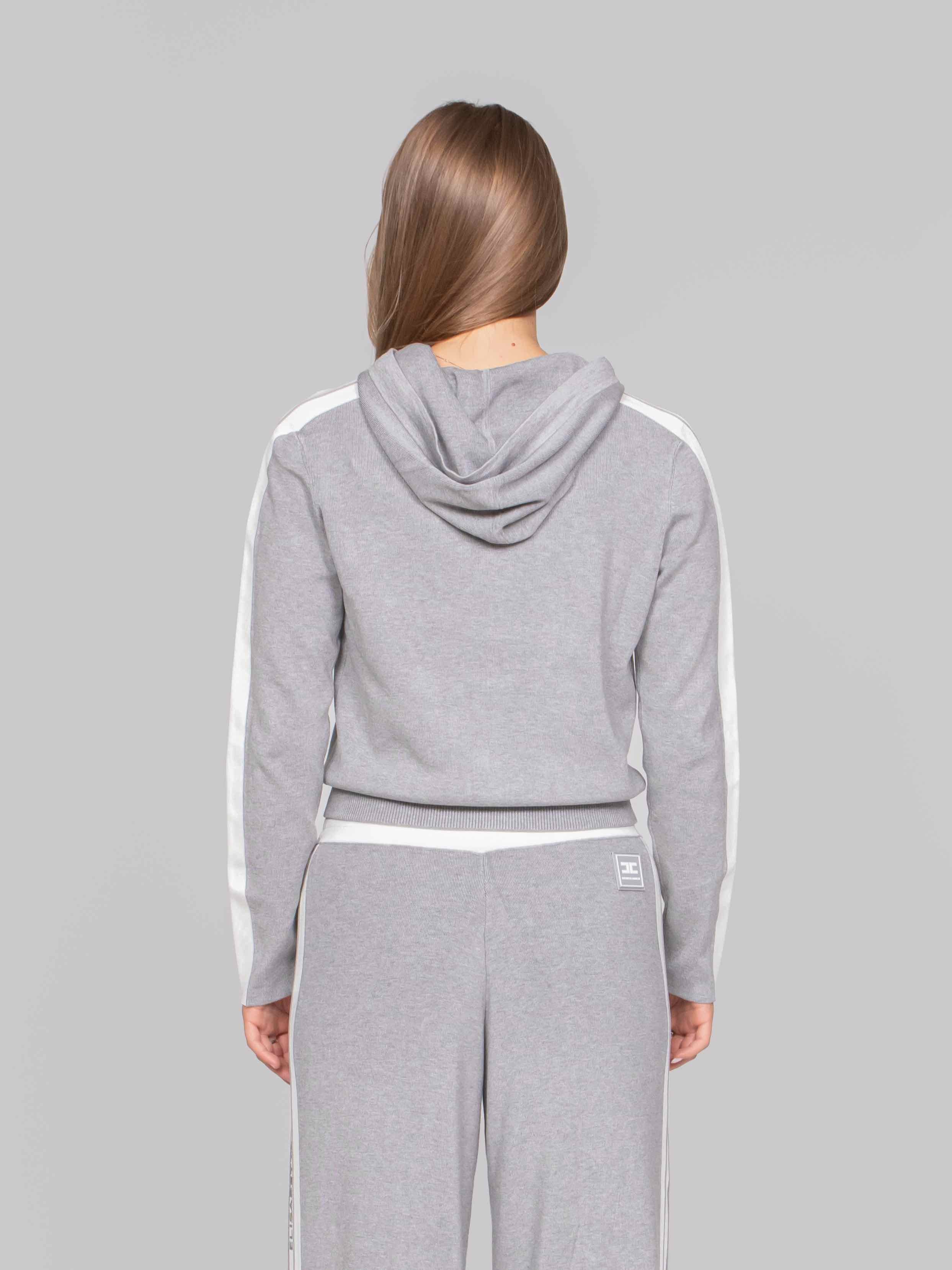 ELISABETTA FRANCHI MAGLIA TRICOT G41 GRIGIO MELANGE/AVORIO
