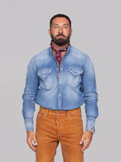 DSQUARED2 CAMICIA CANADIAN 470 NAVY/BLUE