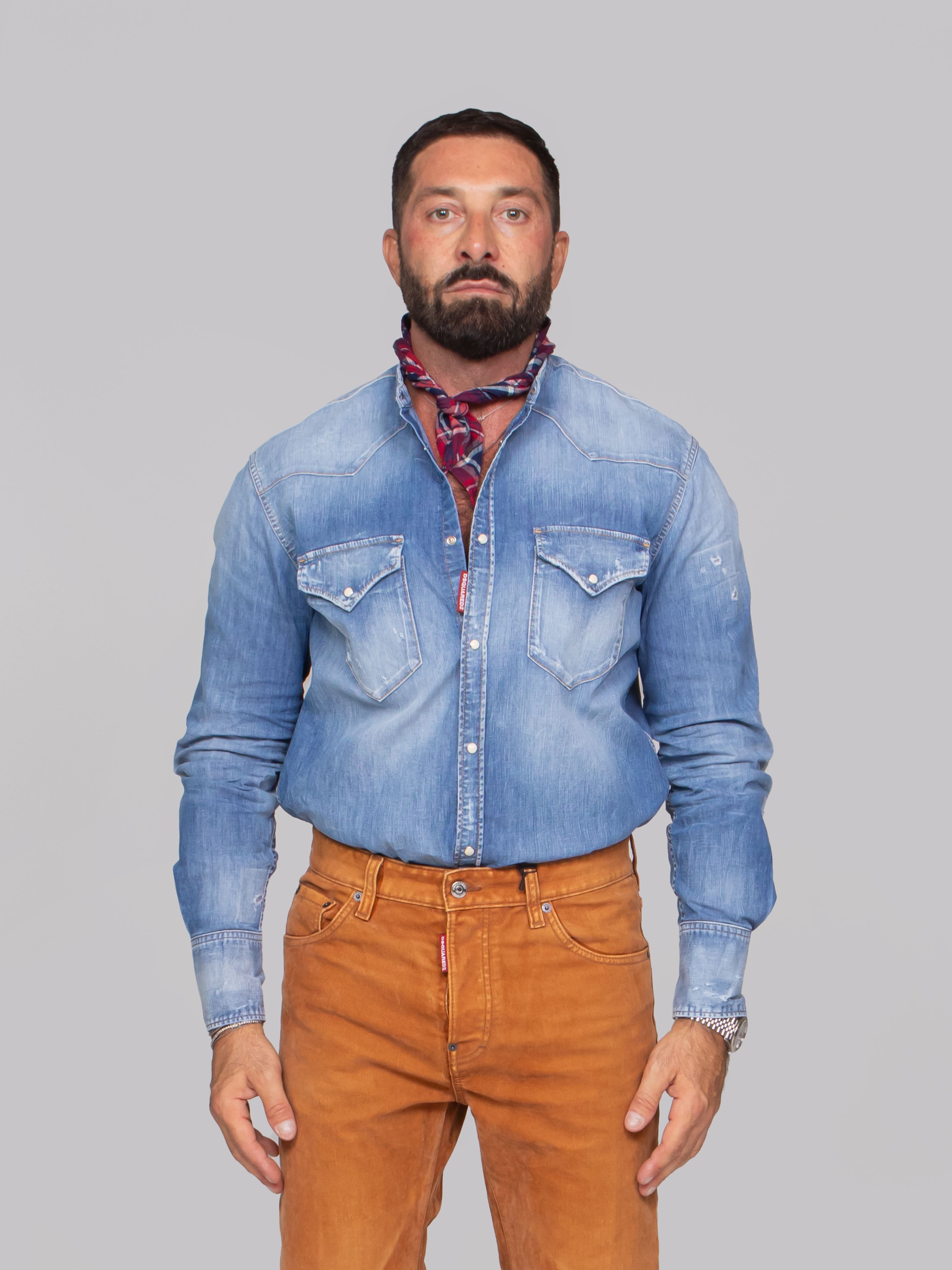 DSQUARED2 CAMICIA CANADIAN 470 NAVY/BLUE
