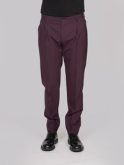 DOLCE & GABBANA PANTALONE M5039 MARRONE-VIOLA SCURO