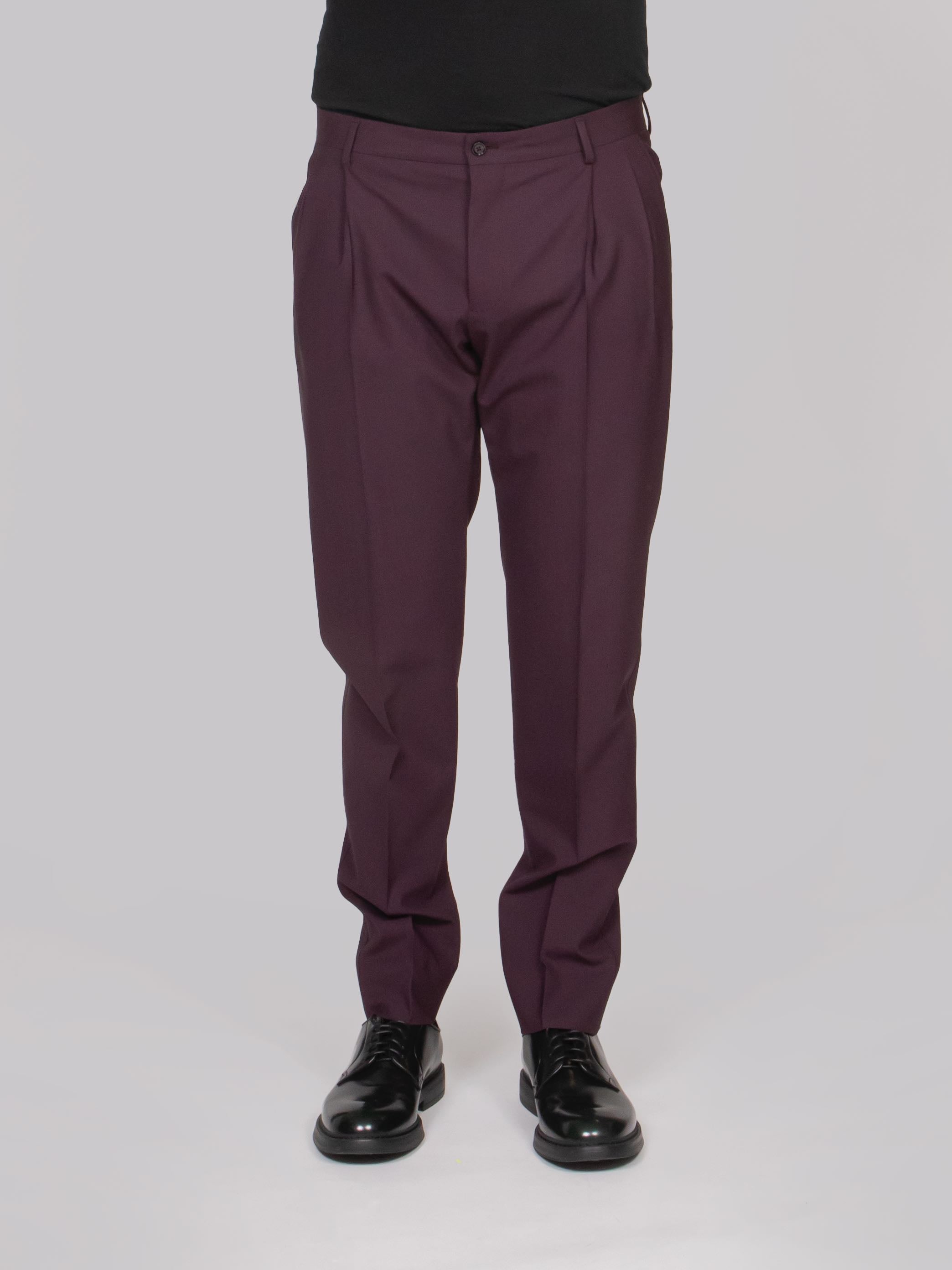 DOLCE & GABBANA PANTALONE M5039 MARRONE-VIOLA SCURO