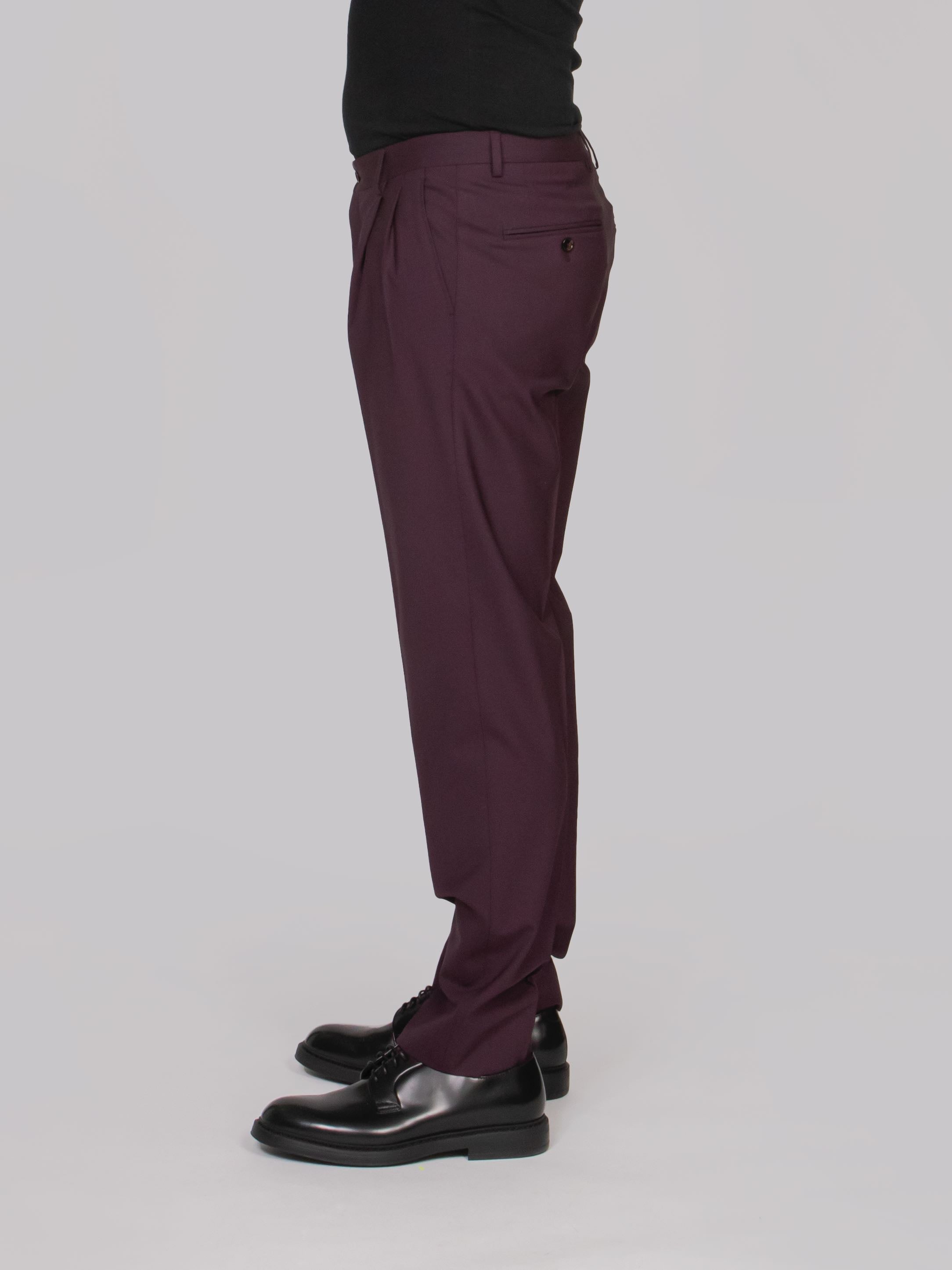 DOLCE & GABBANA PANTALONE M5039 MARRONE-VIOLA SCURO