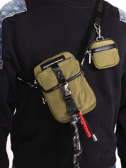 DSQUARED2 BORSA TRACOLLA M682 MILITARE+NERO