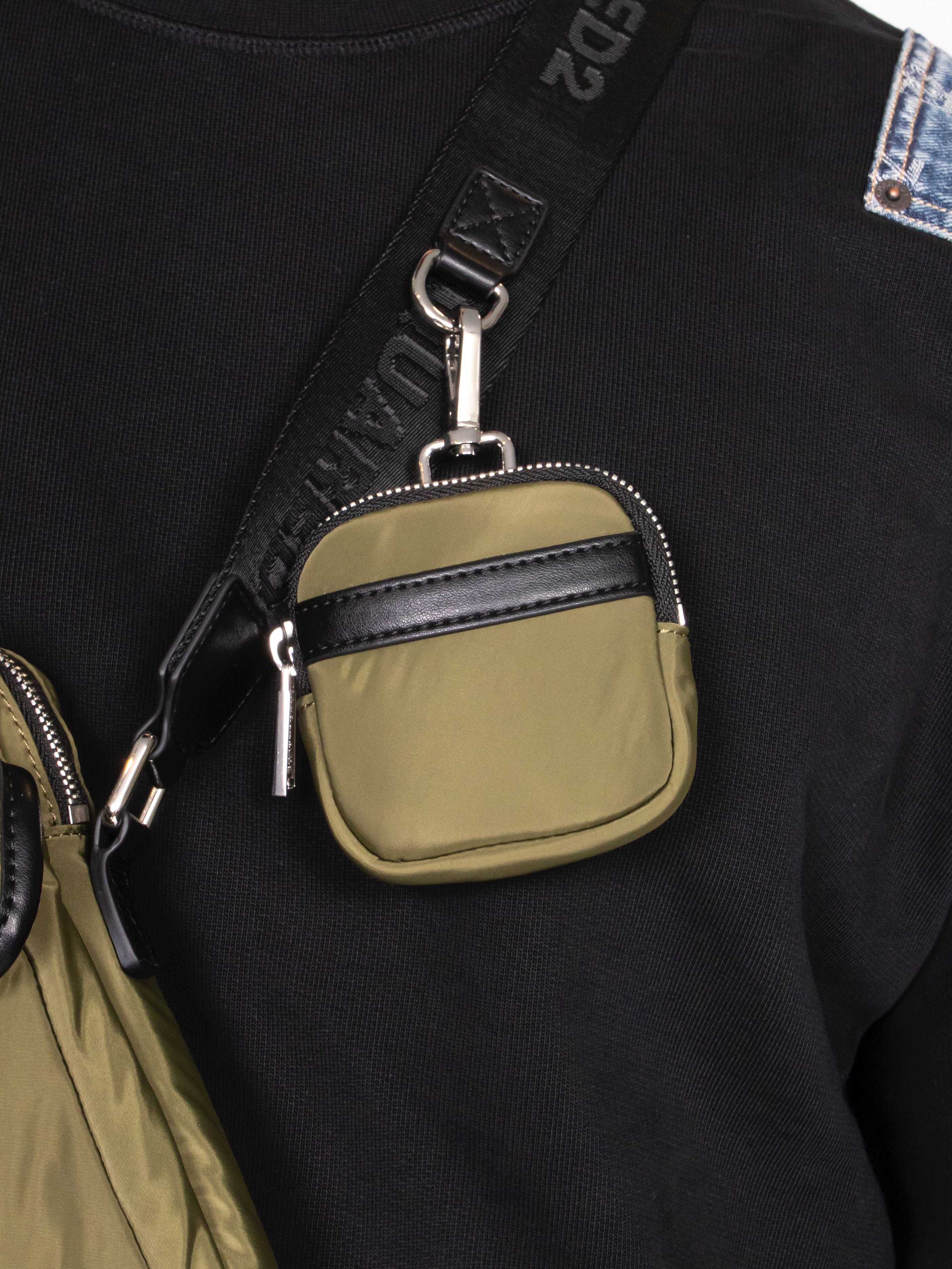 DSQUARED2 BORSA TRACOLLA M682 MILITARE+NERO