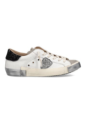 PHILIPPE MODEL SNEAKER PRSX LOW VG09 VEAU GLITTER BLANC NOIR