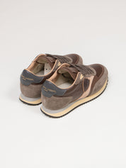 PHILIPPE MODEL SNEAKER BLVILLE LOW VD18 BRONZE VEAU DAIM BRUN