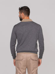 PAOLO PECORA MAGLIA A POLO U811 ANTRACITE