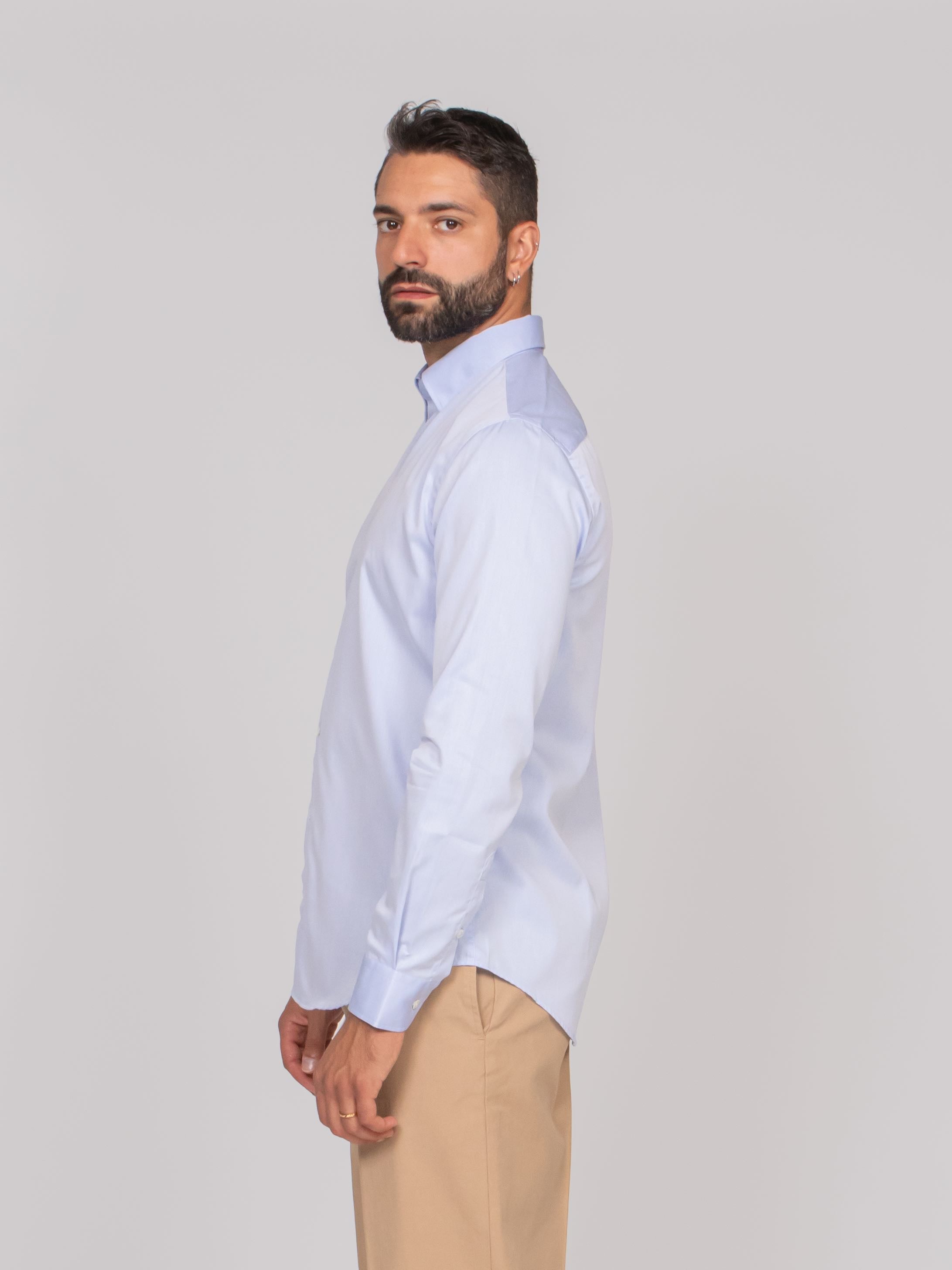 EMPORIO ARMANI CAMICIA  O9002 AZZURRO CHIARO