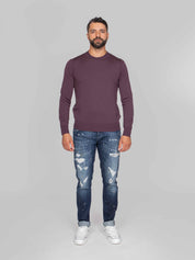 PAOLO PECORA MAGLIA GIROCOLLO 4549 VIOLA