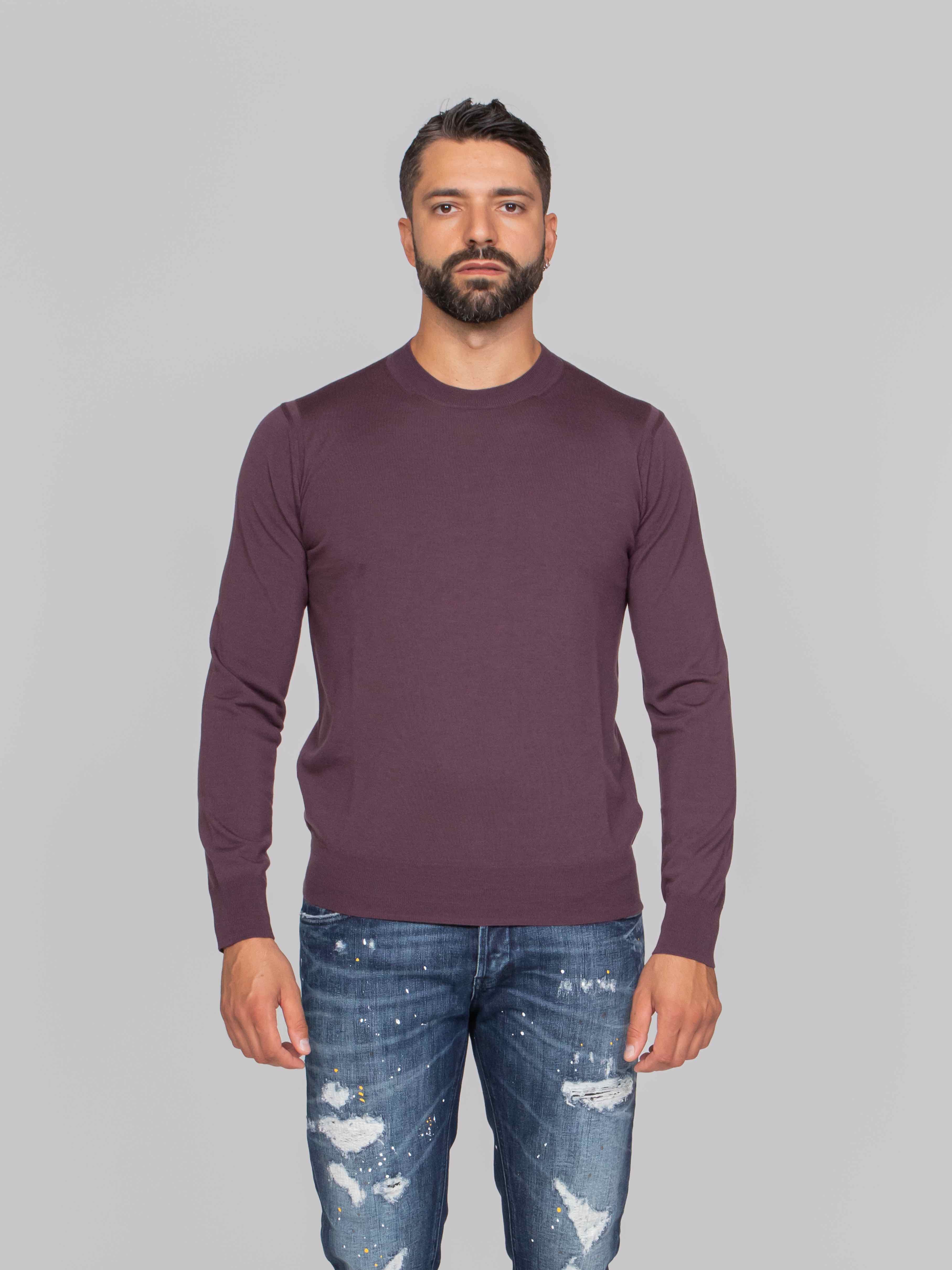PAOLO PECORA MAGLIA GIROCOLLO 4549 VIOLA