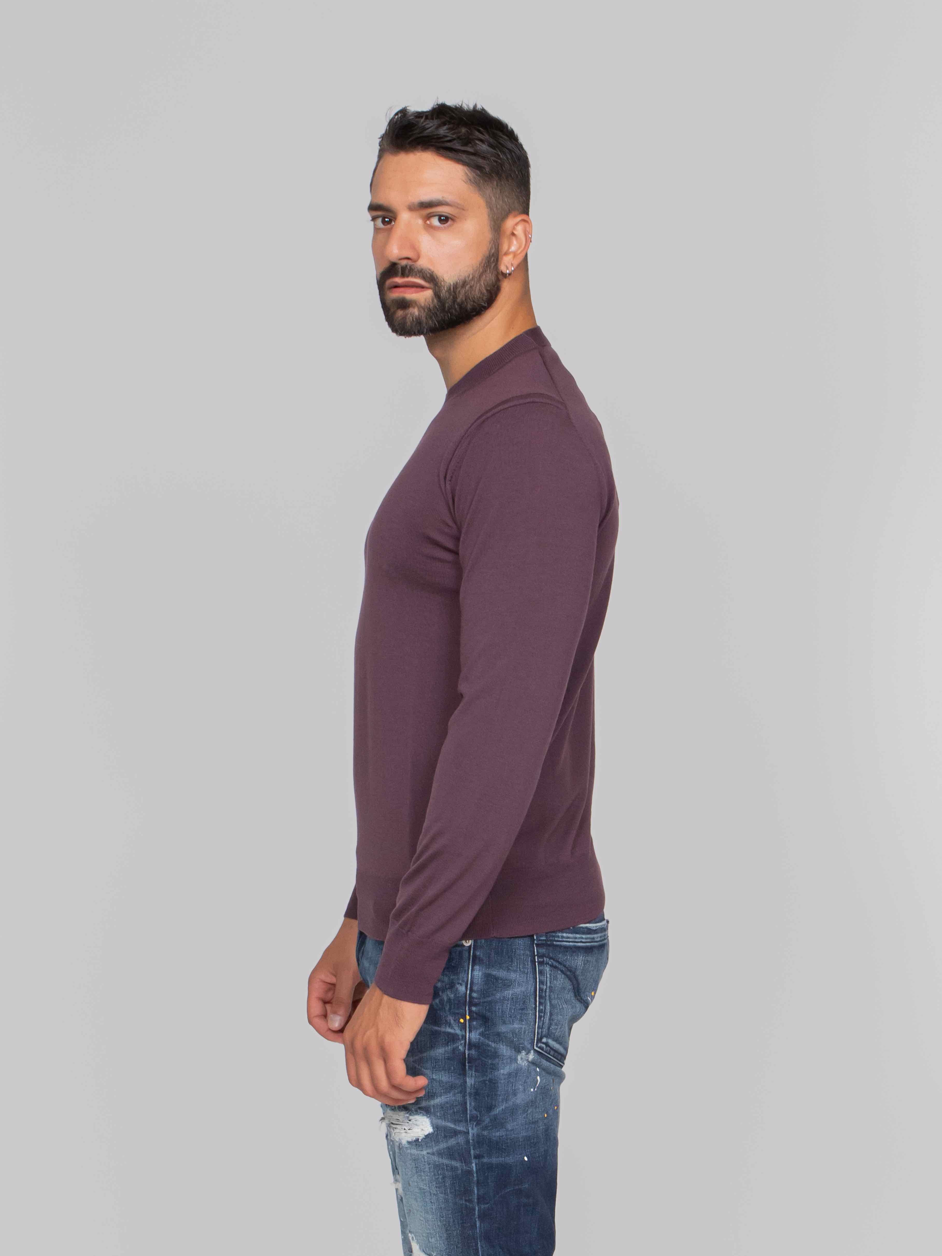 PAOLO PECORA MAGLIA GIROCOLLO 4549 VIOLA