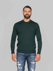 PAOLO PECORA MAGLIA GIROCOLLO 5588 VERDE SCURO