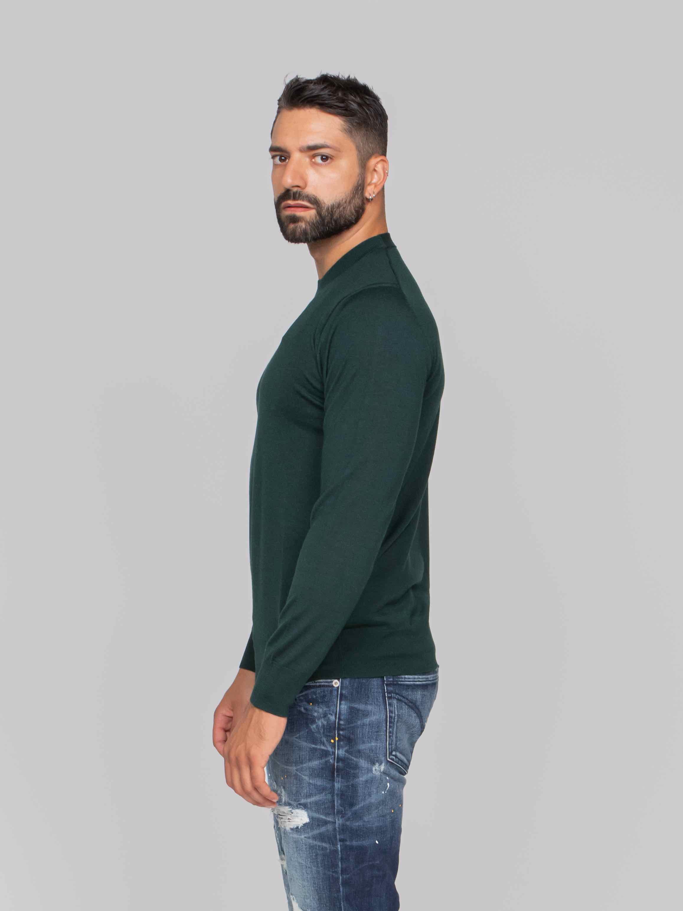 PAOLO PECORA MAGLIA GIROCOLLO 5588 VERDE SCURO