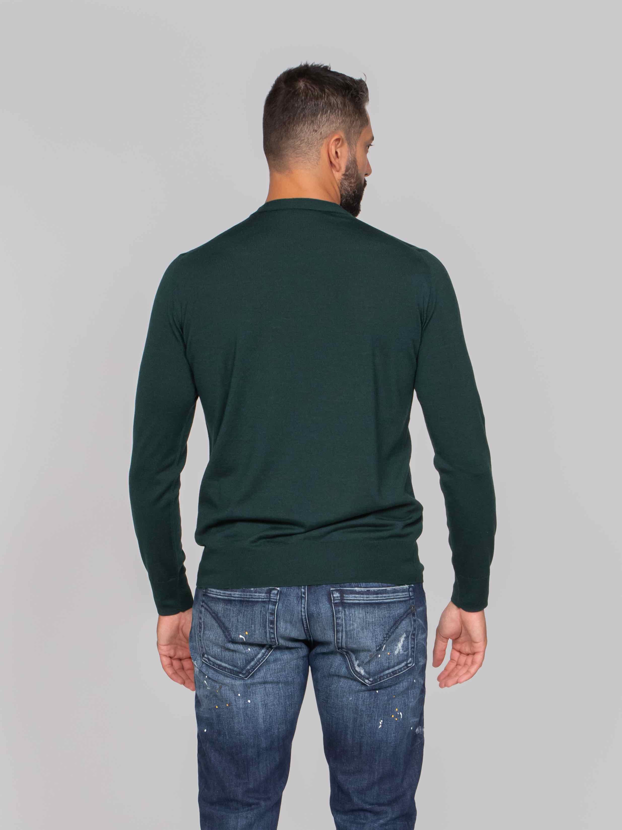 PAOLO PECORA MAGLIA GIROCOLLO 5588 VERDE SCURO