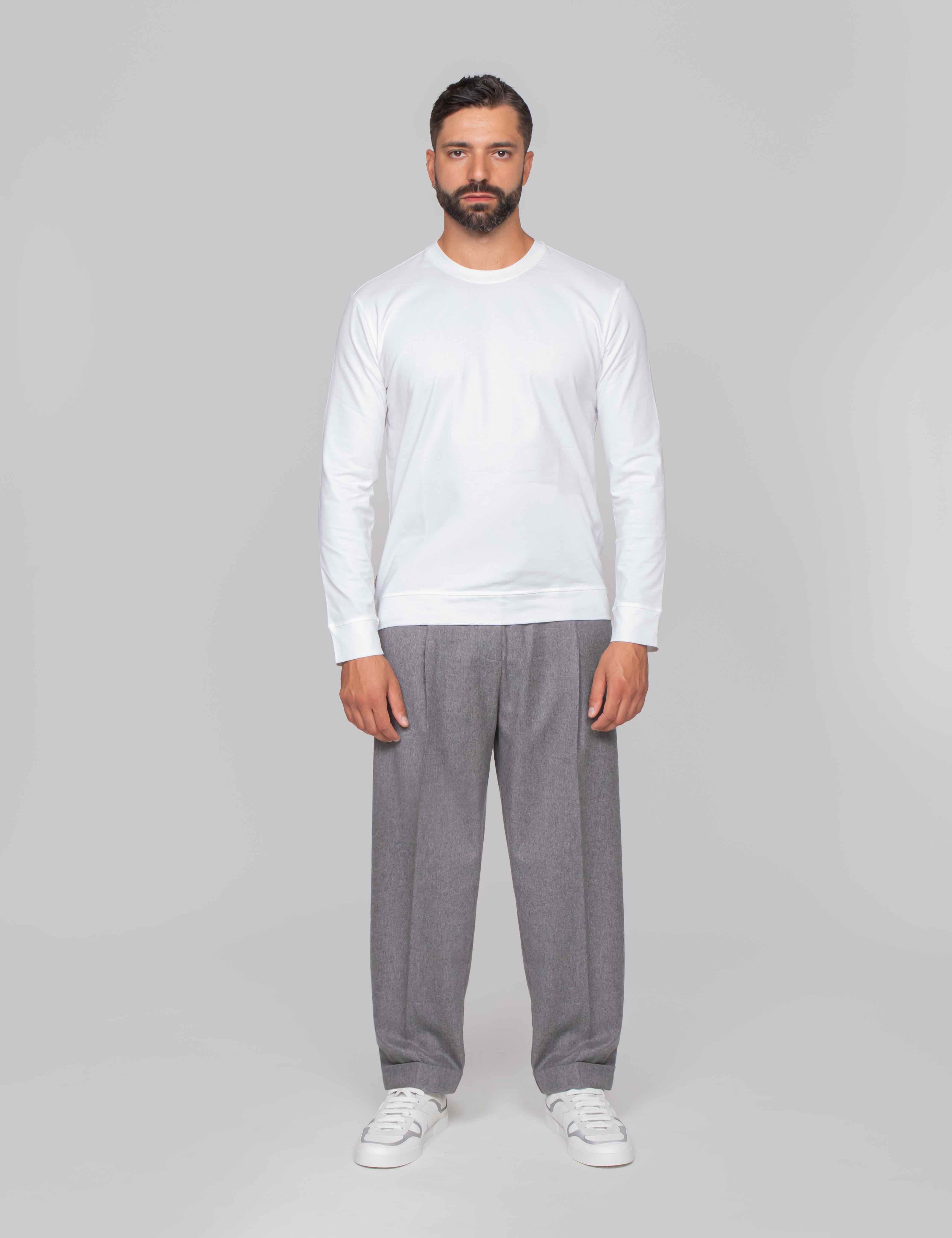 PAOLO PECORA T-SHIRT IN JERSEY 1101 BIANCO OTTICO