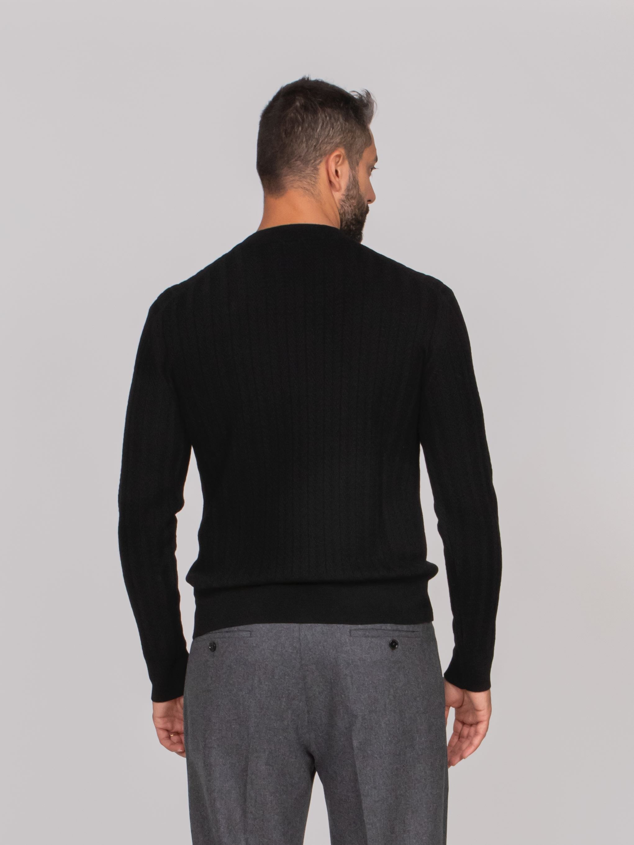 PAOLO PECORA MAGLIA GIROCOLLO 9000 NERO