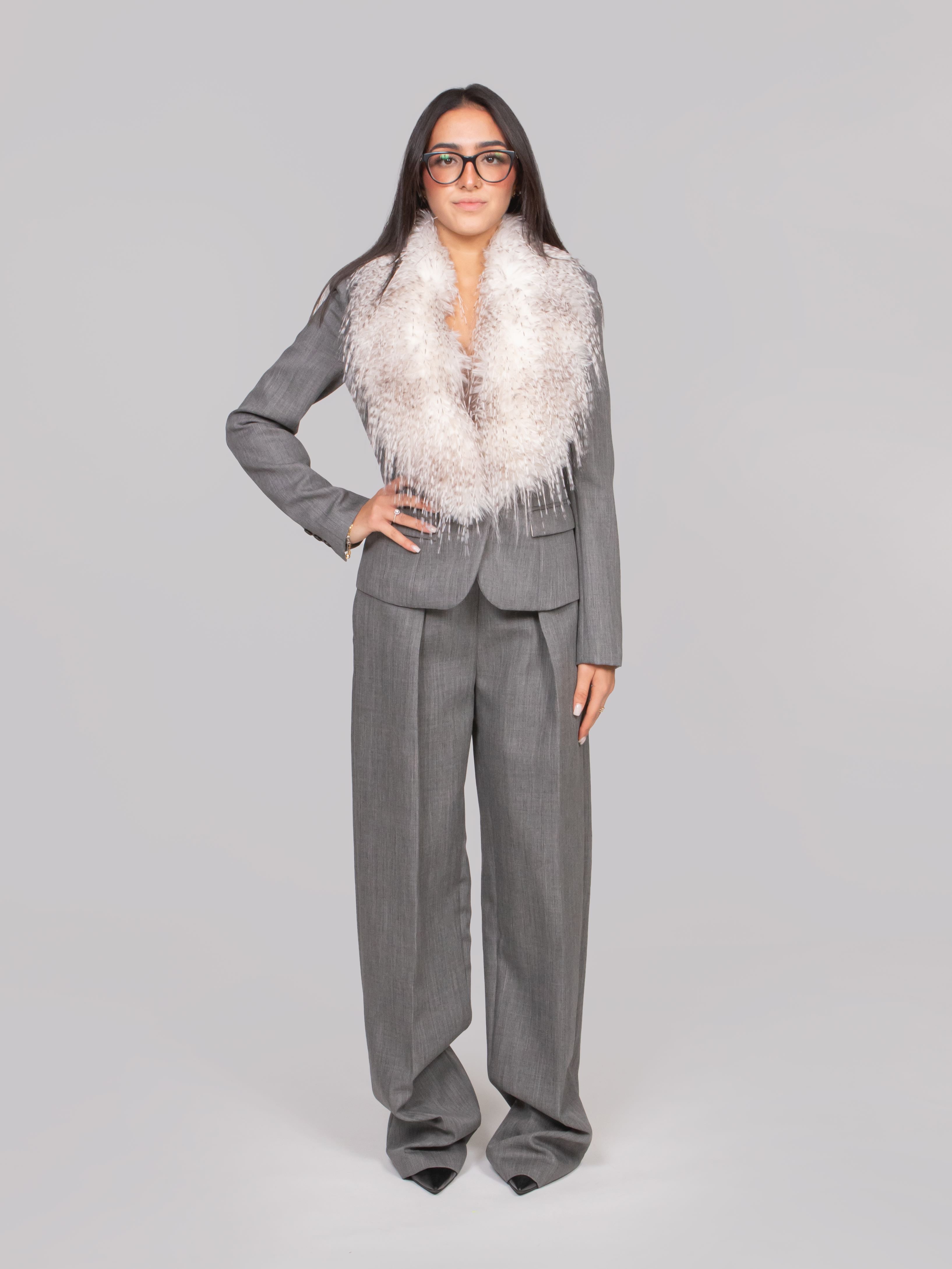 ELISABETTA FRANCHI GIACCA 431 GRIGIO MELANGE