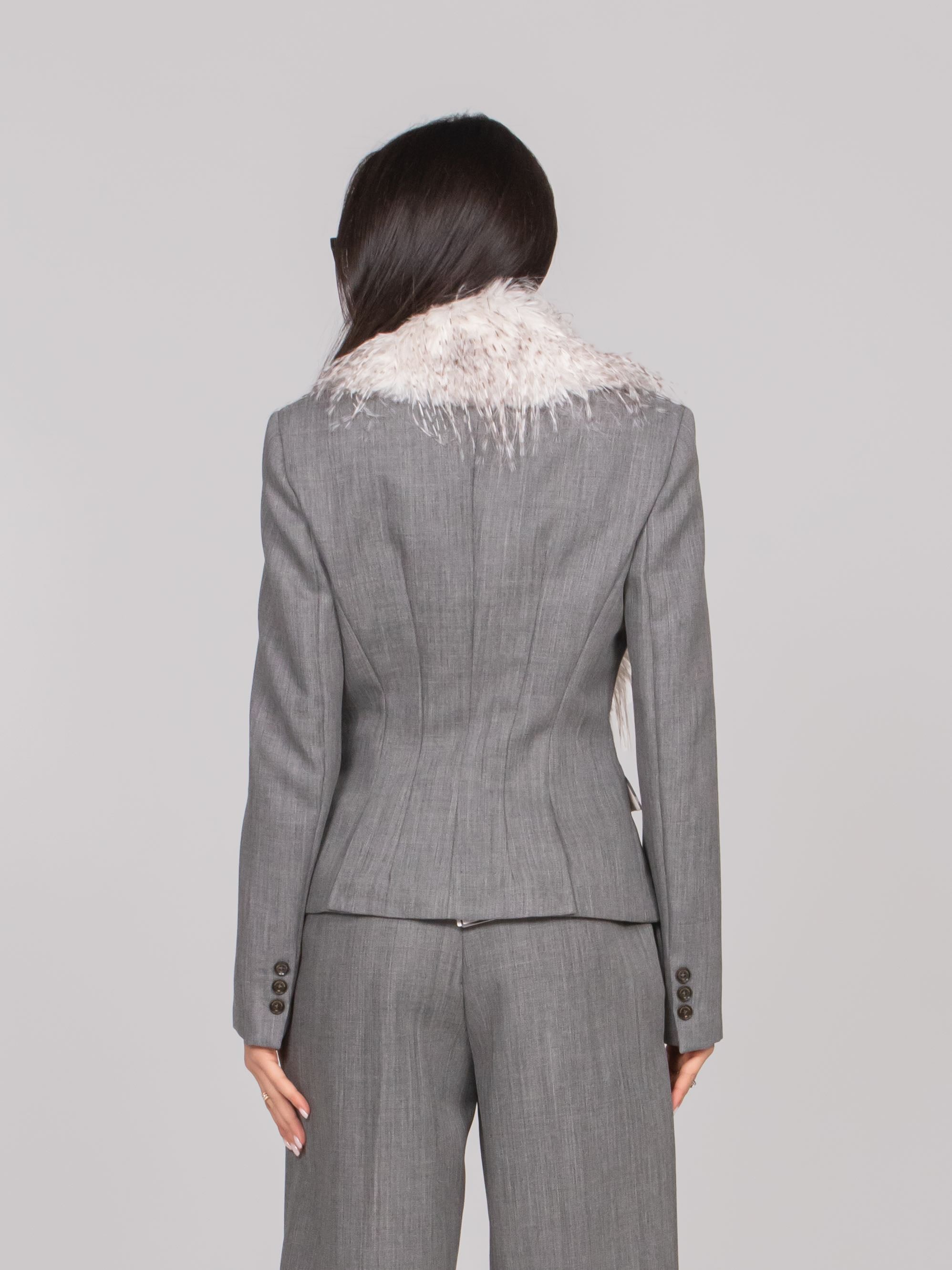 ELISABETTA FRANCHI GIACCA 431 GRIGIO MELANGE