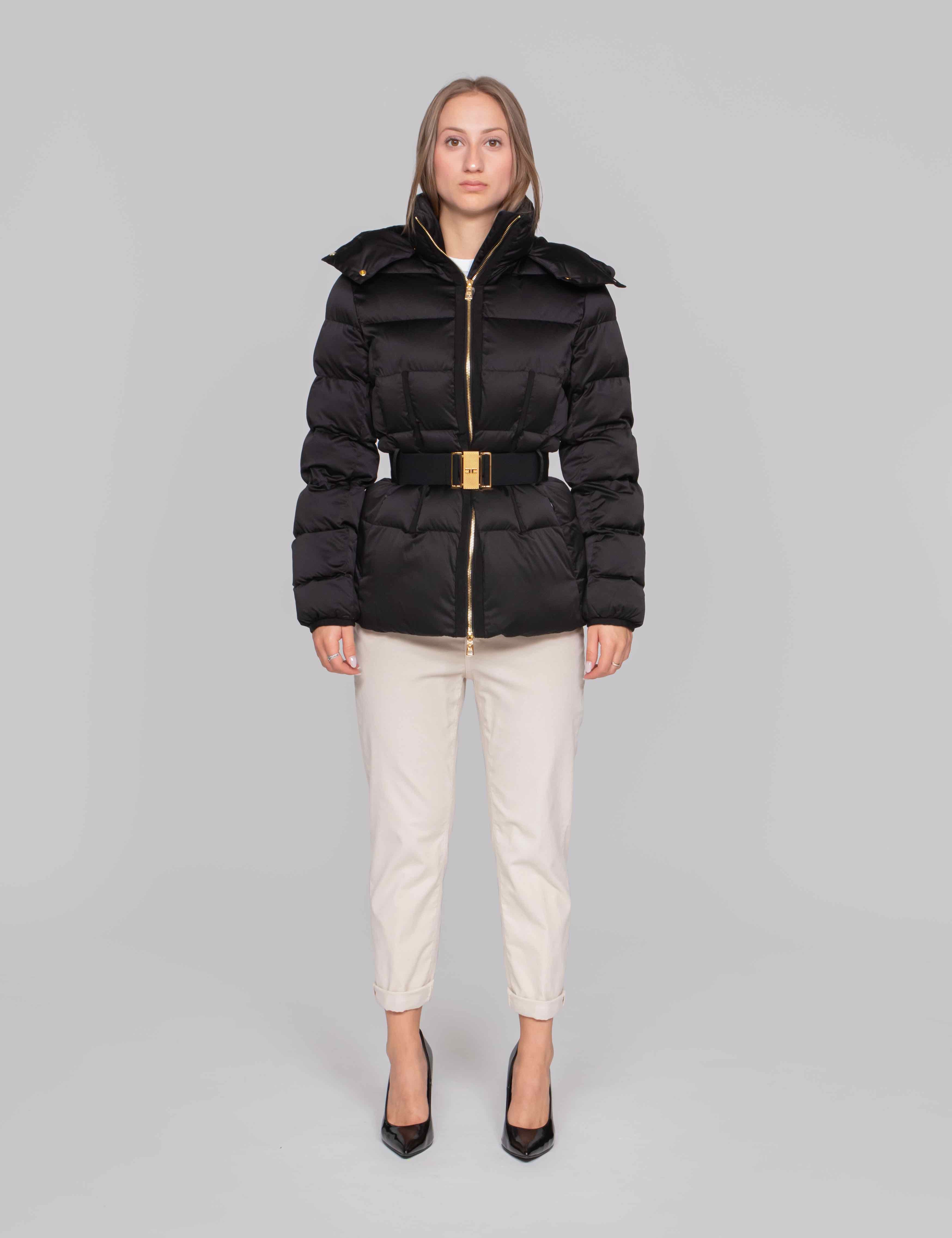 ELISABETTA FRANCHI GIACCA IMBOTTITA CON CINTURA 110 NERO