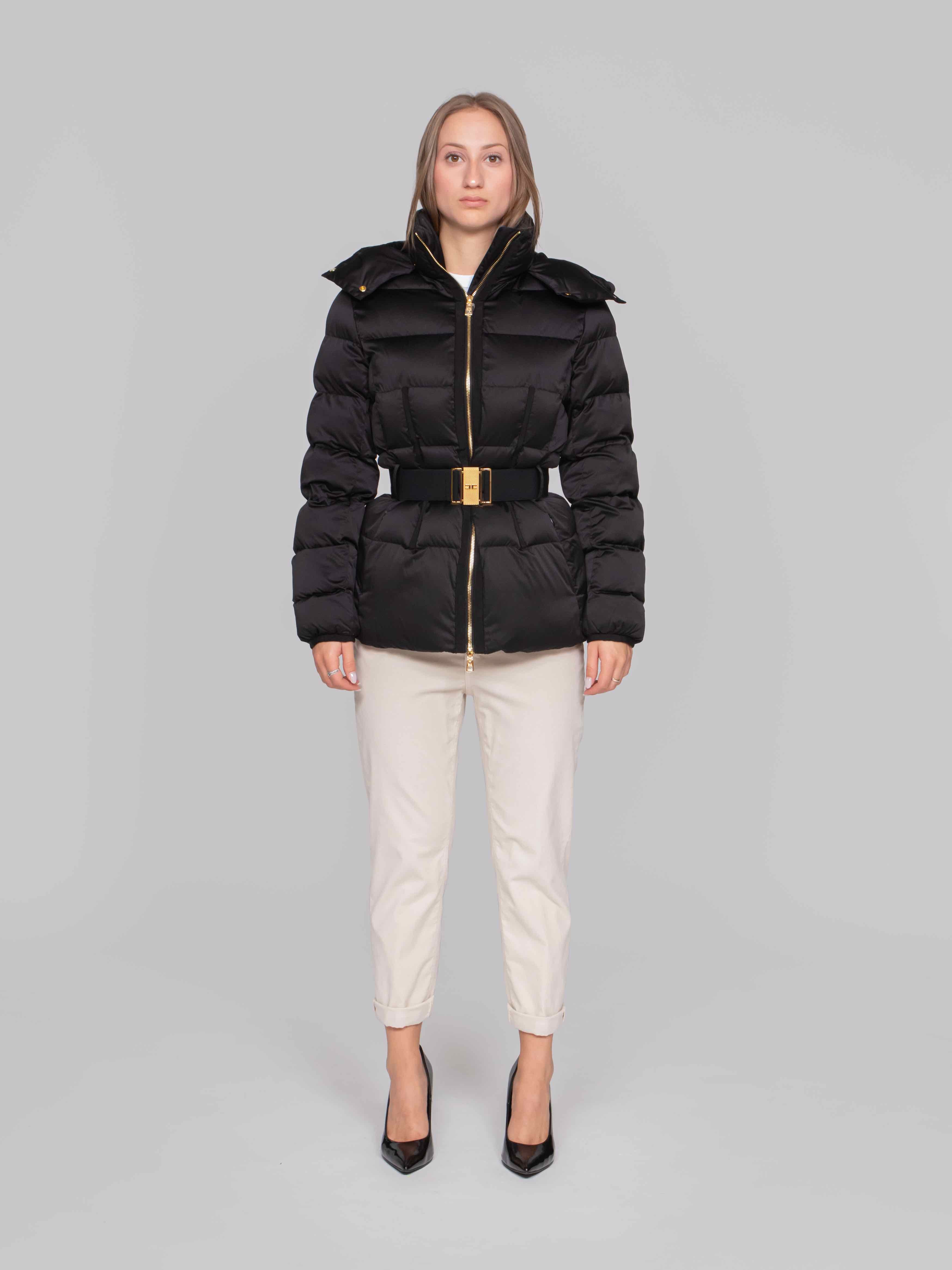 ELISABETTA FRANCHI GIACCA IMBOTTITA CON CINTURA 110 NERO