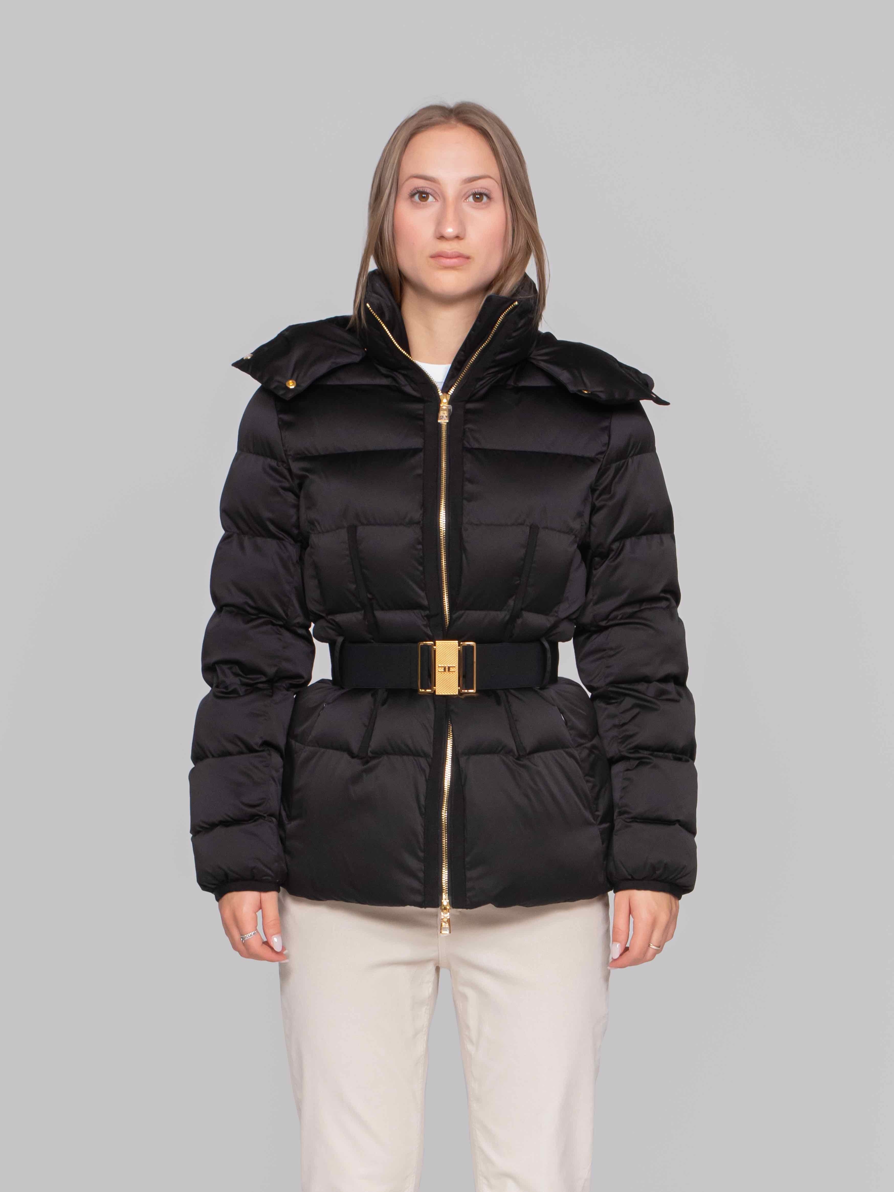 ELISABETTA FRANCHI GIACCA IMBOTTITA CON CINTURA 110 NERO