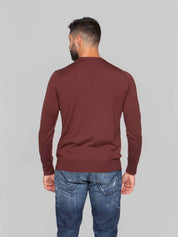 PAOLO PECORA MAGLIA GIROCOLLO 4492 ROSSO/MARRONE