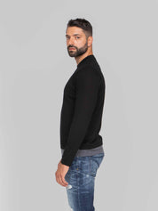 PAOLO PECORA MAGLIA GIROCOLLO U981 NERO/GRIGIO