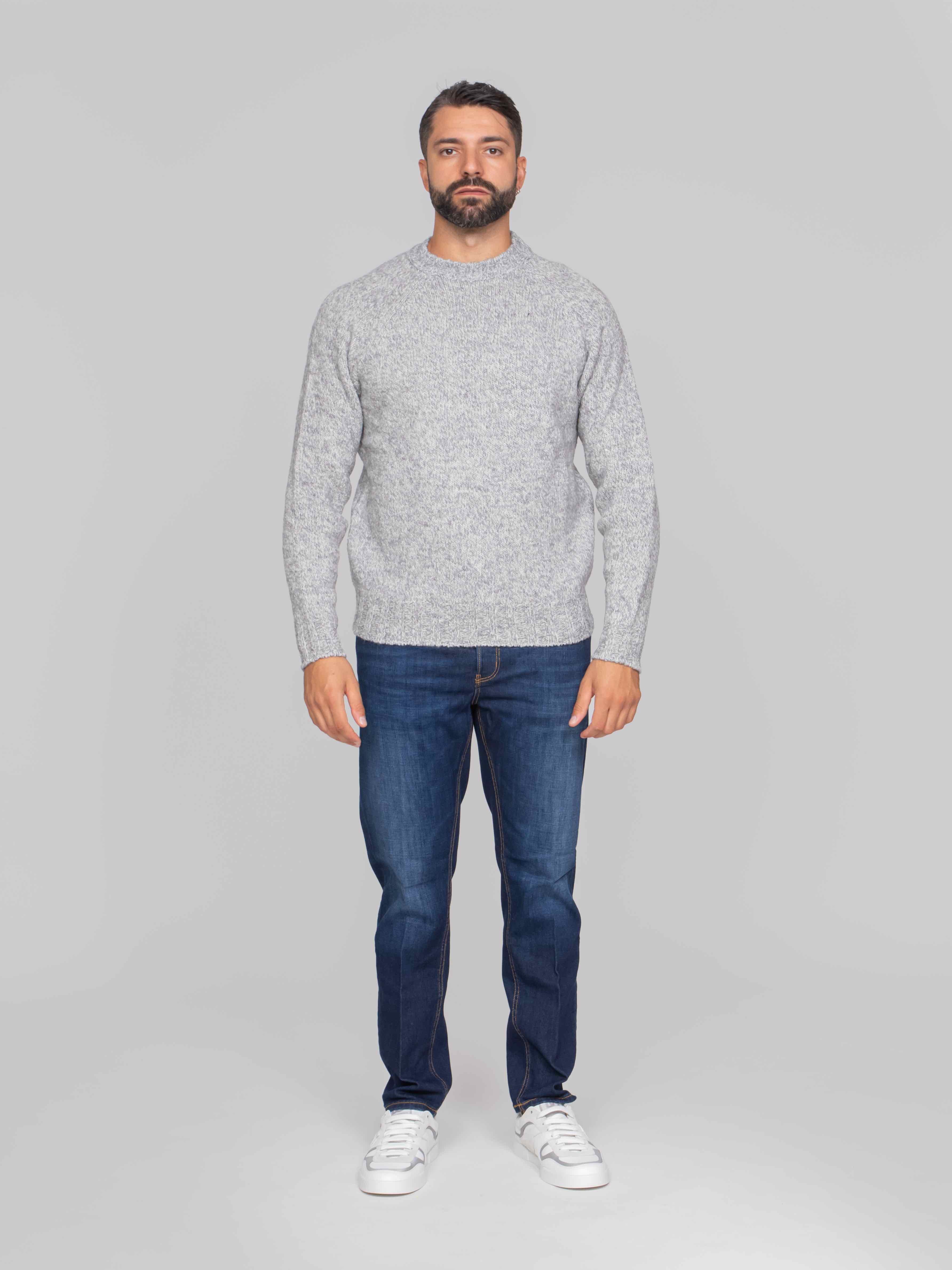 BALLANTYNE MAGLIA GIROCOLLO 95393 GREY/WHITE