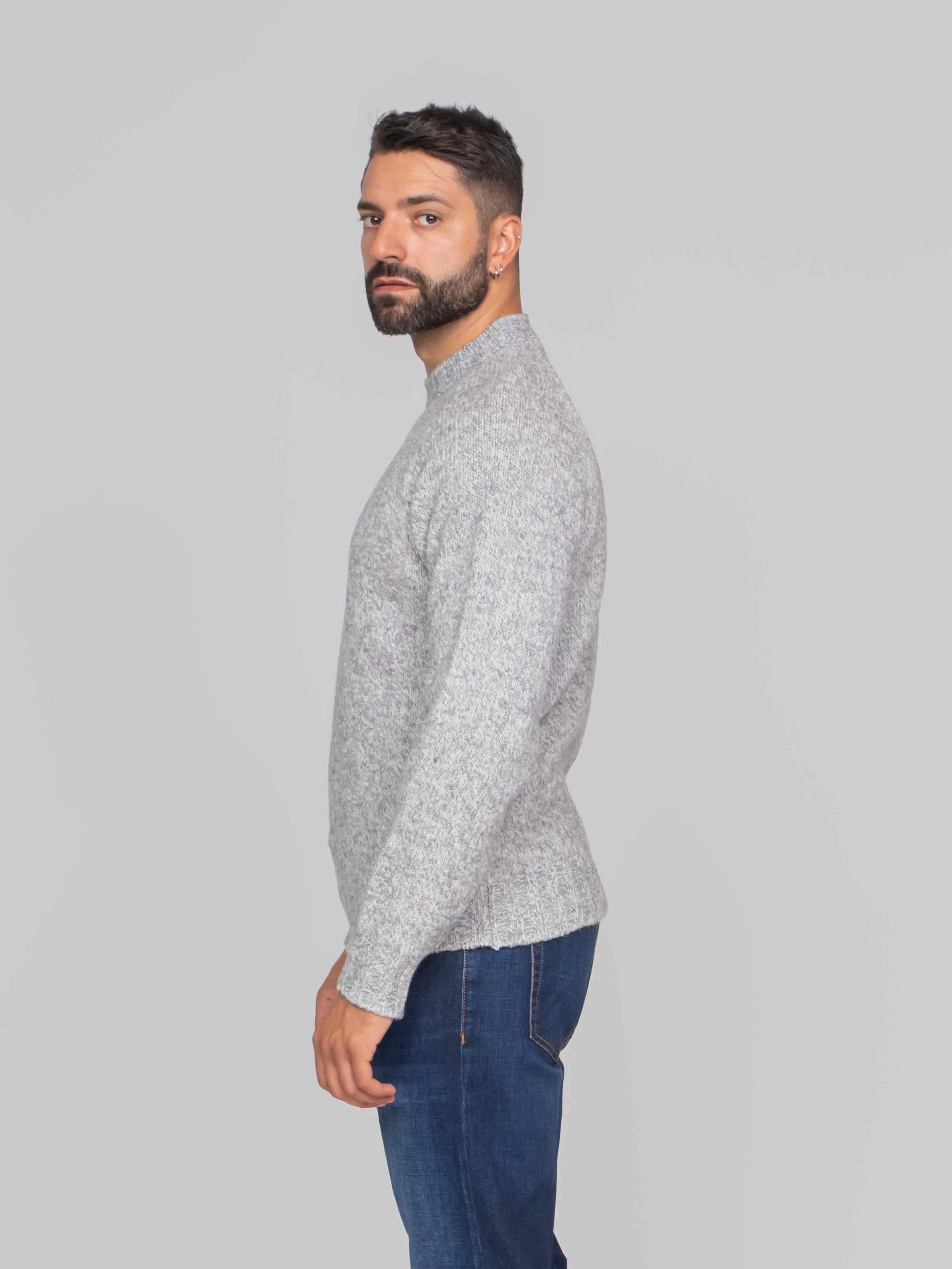 BALLANTYNE MAGLIA GIROCOLLO 95393 GREY/WHITE