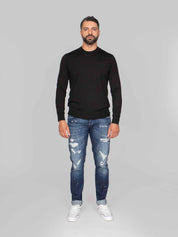 PAOLO PECORA MAGLIA GIROCOLLO 9000 NERO