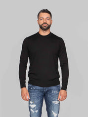 PAOLO PECORA MAGLIA GIROCOLLO 9000 NERO