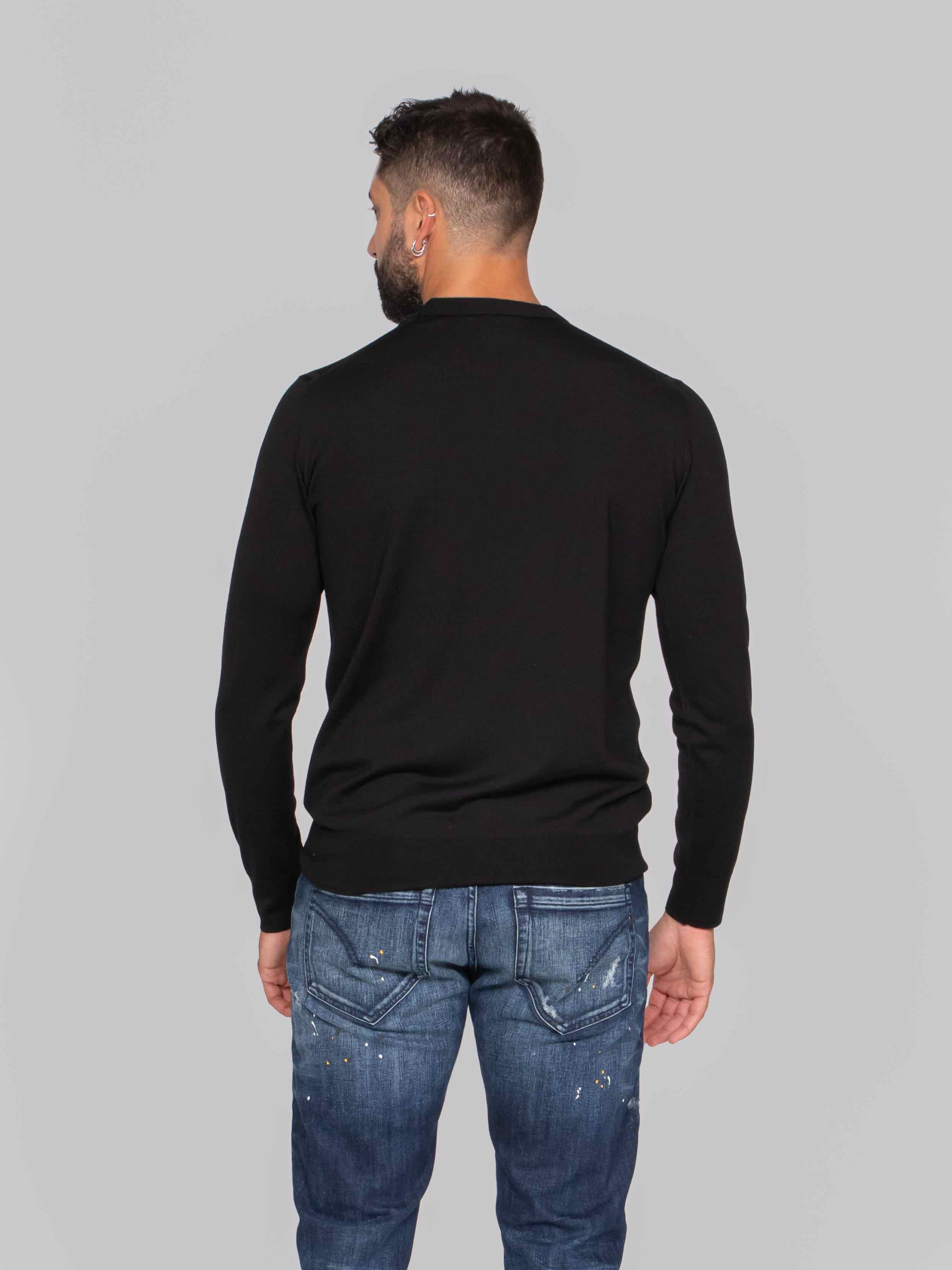 PAOLO PECORA MAGLIA GIROCOLLO 9000 NERO