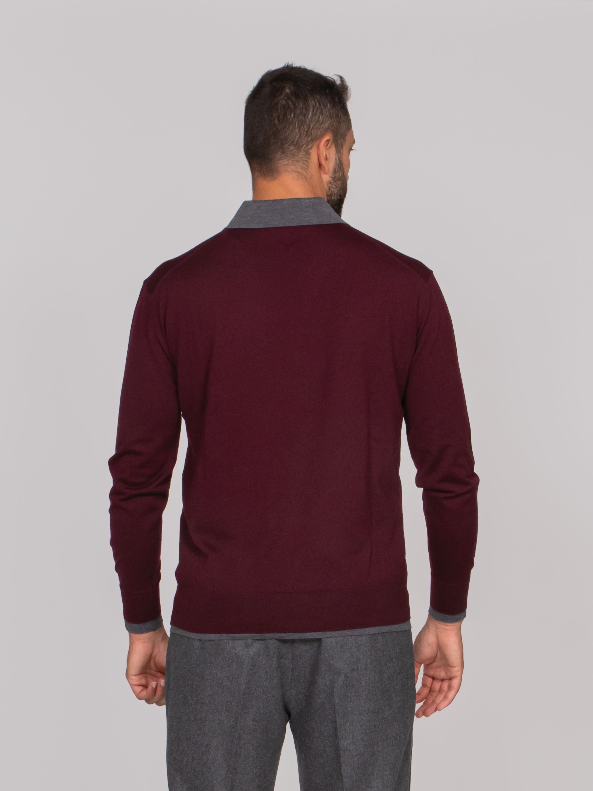 PAOLO PECORA MAGLIA A POLO U781 AMETISTA/GREY