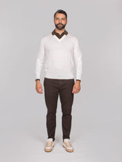 PAOLO PECORA MAGLIA A POLO U122 LATTE/MARRONE