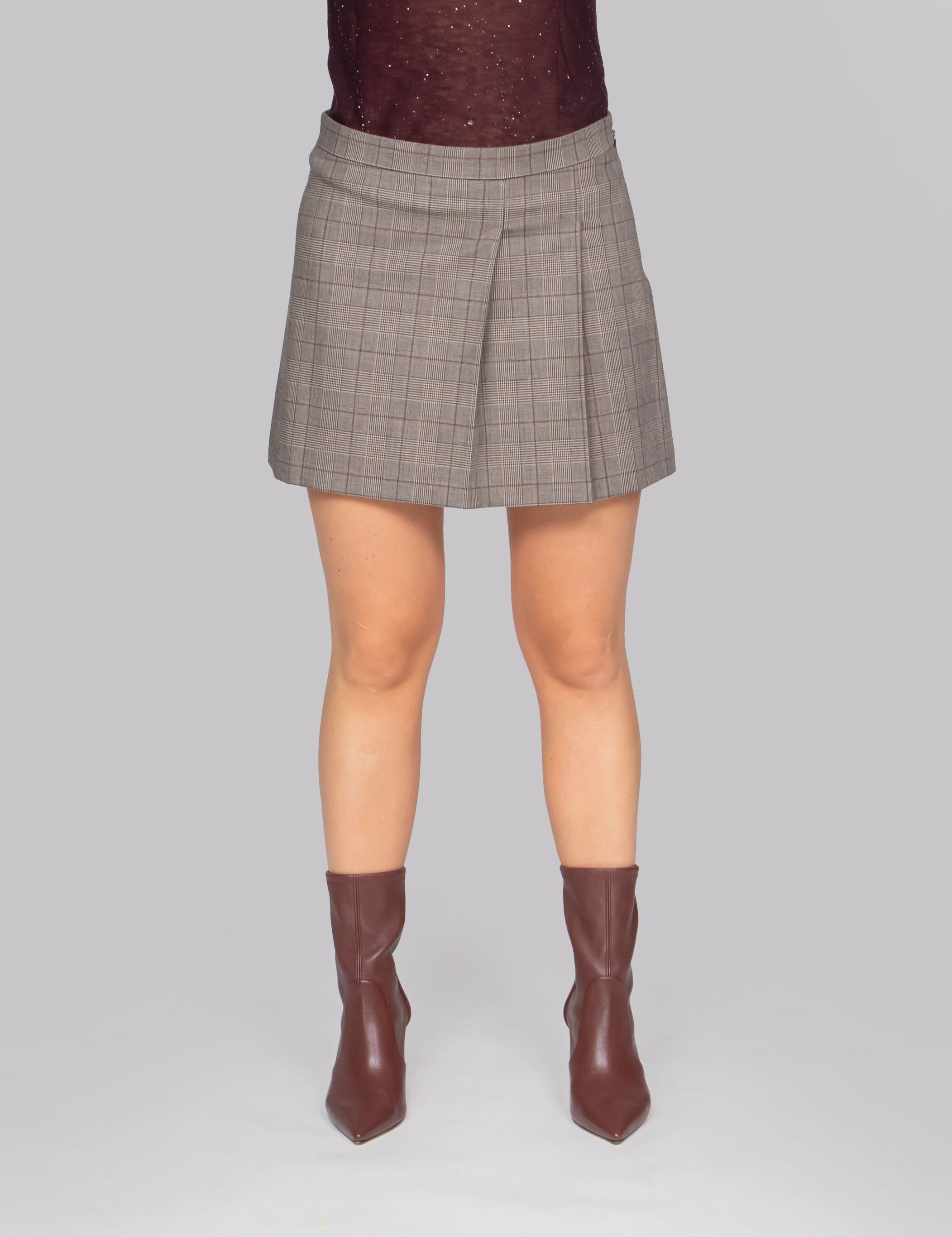 PINKO GONNA CYZ BEIGE BORDEAUX NERO