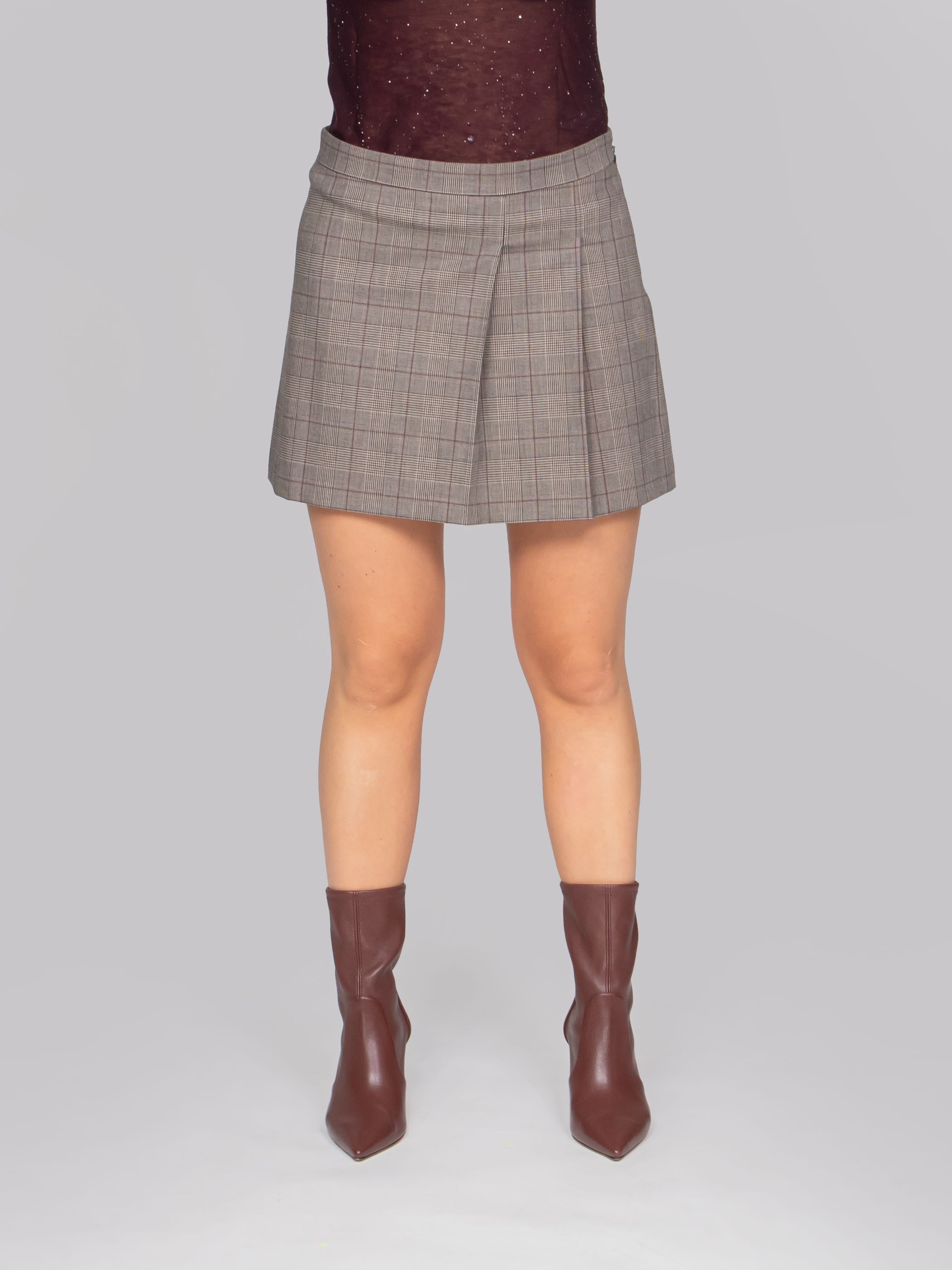 PINKO GONNA CYZ BEIGE BORDEAUX NERO