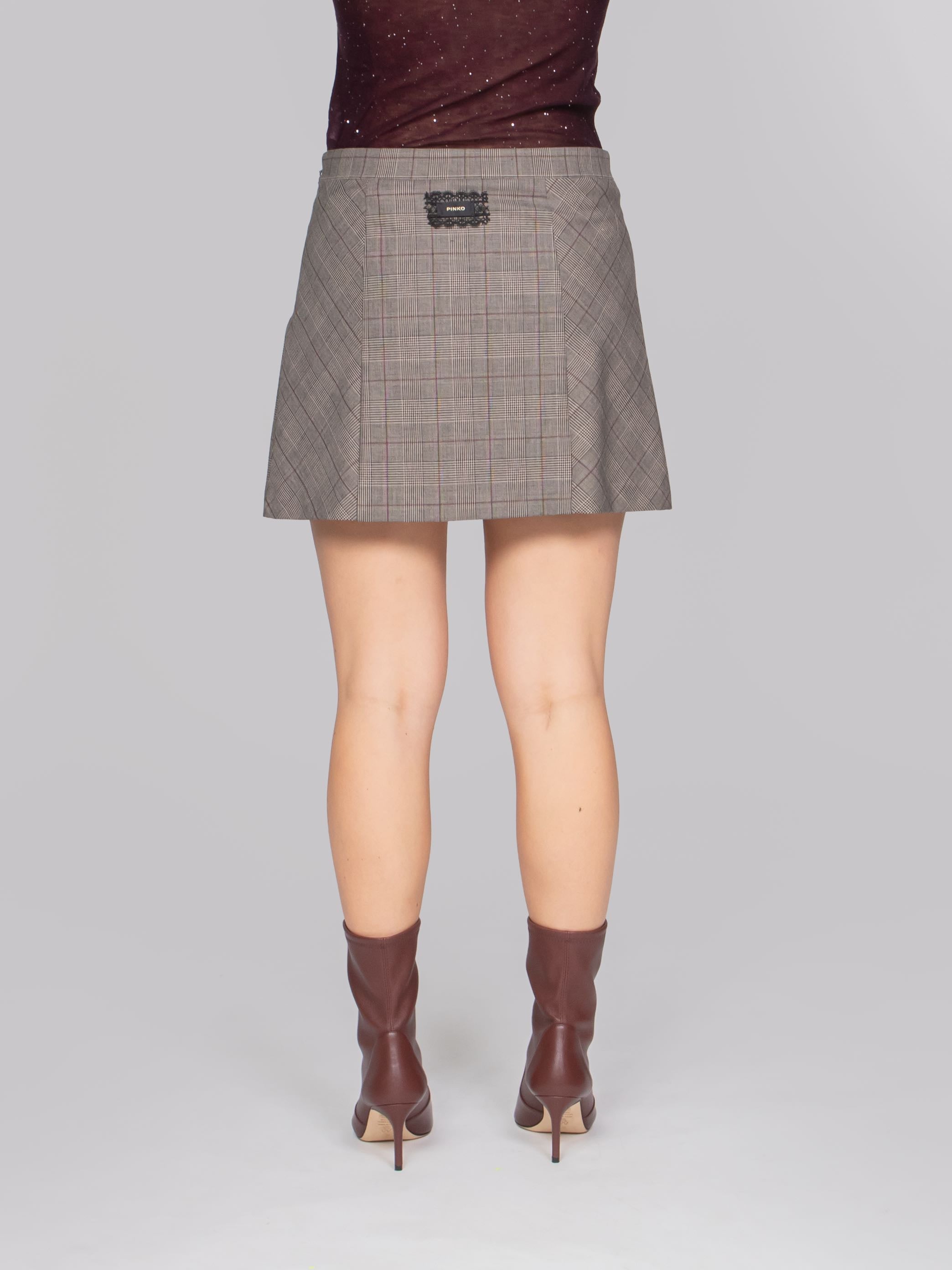 PINKO GONNA CYZ BEIGE BORDEAUX NERO