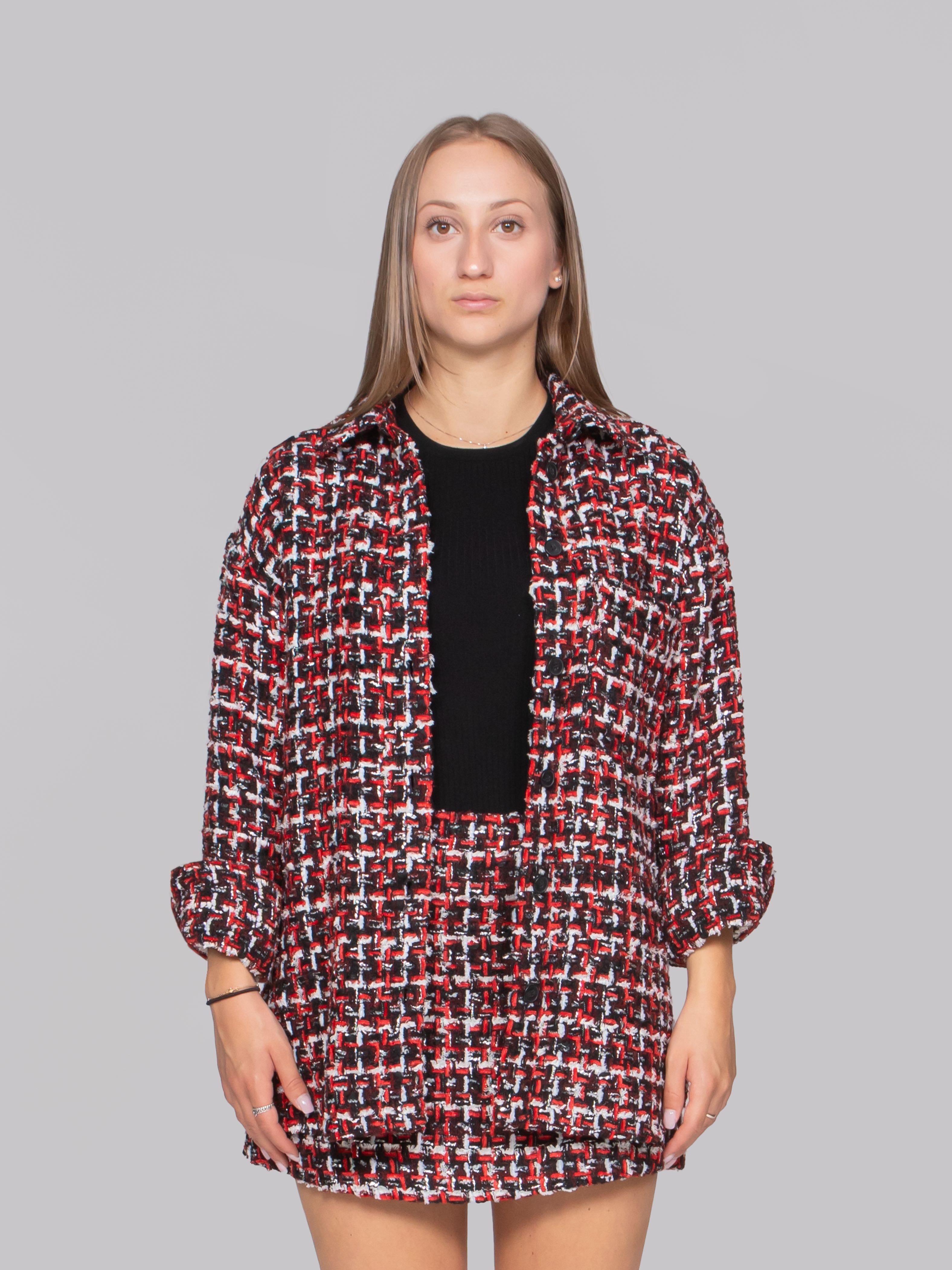 IRO CAMICIA BLK48 BLACK/RED