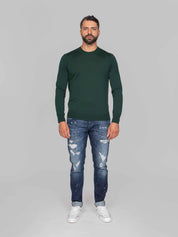 PAOLO PECORA MAGLIA GIROCOLLO 5588 VERDE SCURO