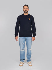 DOLCE & GABBANA GIROCOLLO CON BOTTONI B1622 BLU SCURO