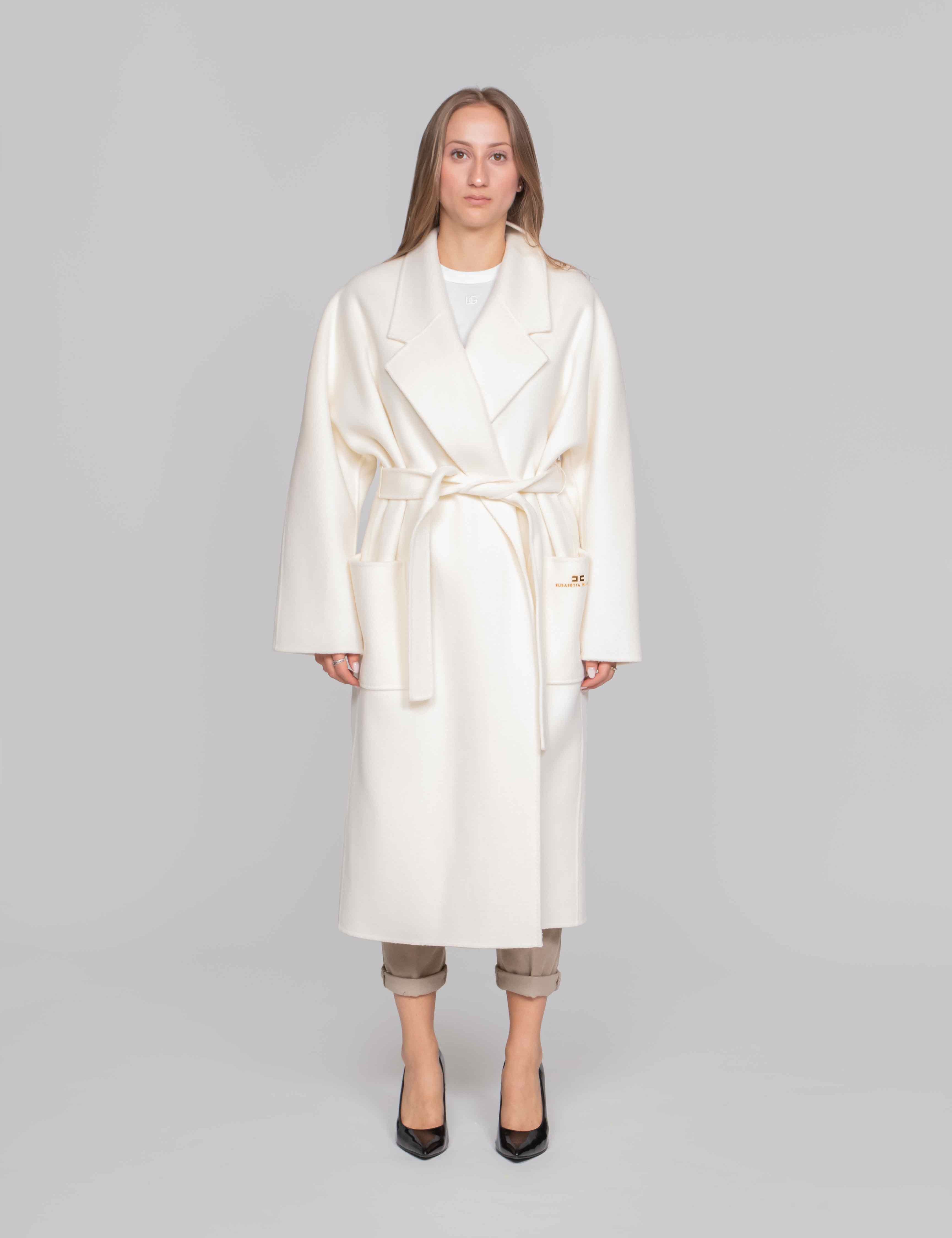 ELISABETTA FRANCHI CAPPOTTO CON CINTURA 193 BURRO