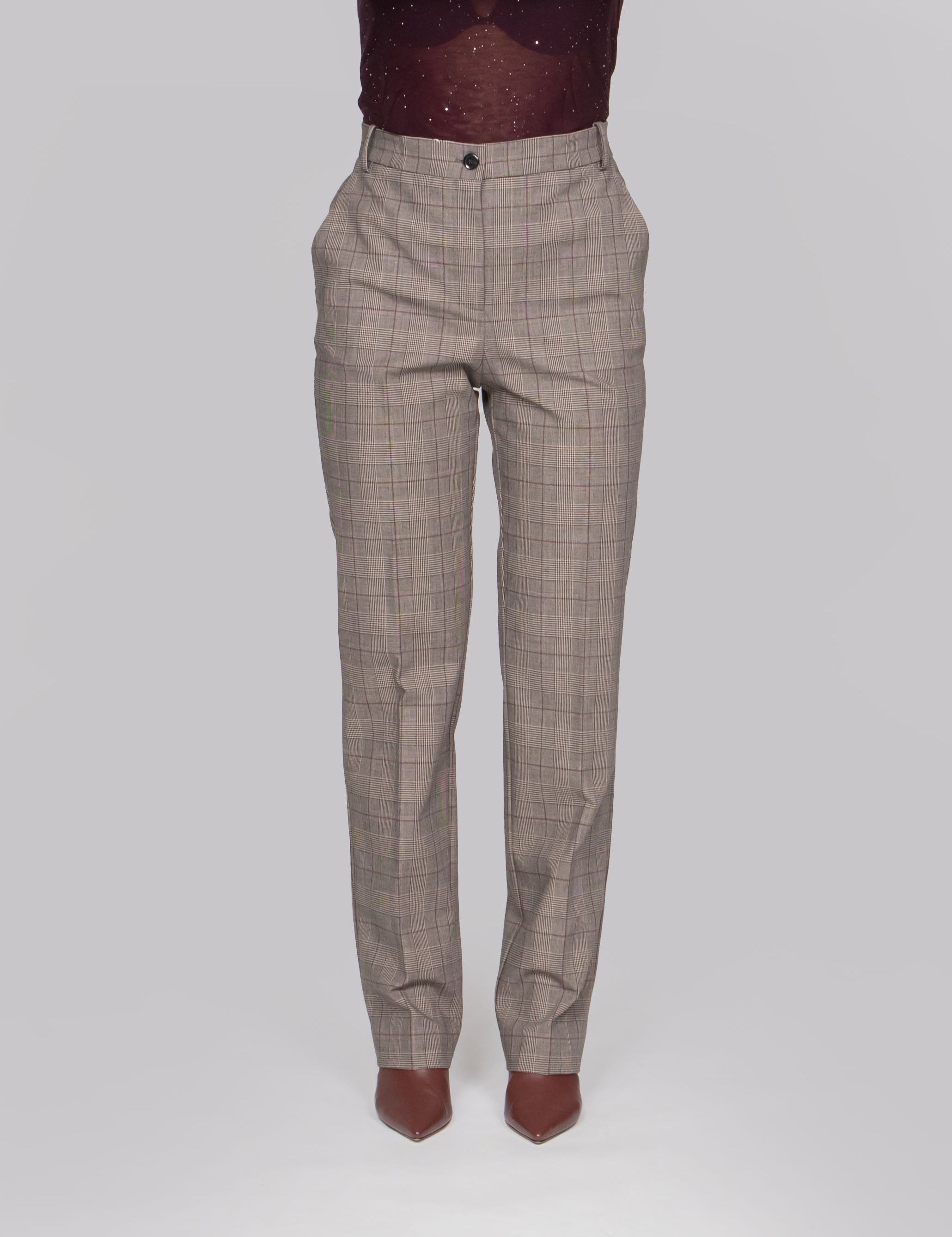 PINKO PANTALONE CYZ BEIGE BORDEAUX NERO