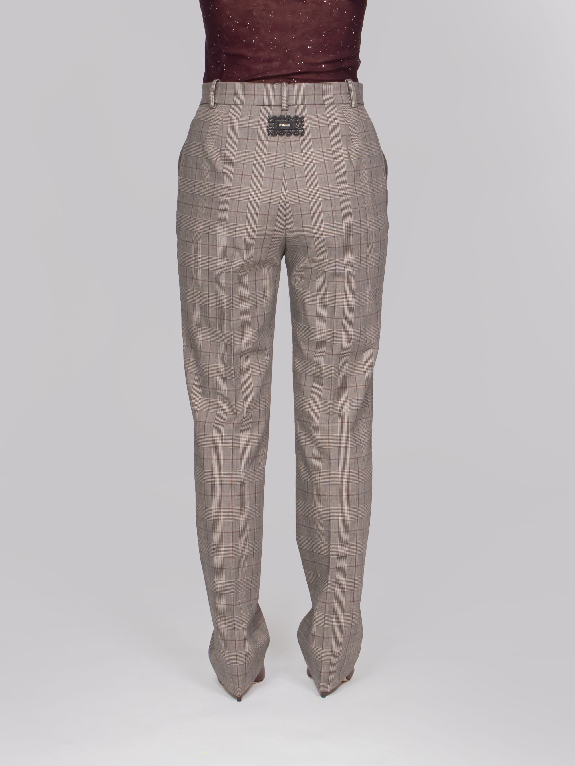 PINKO PANTALONE CYZ BEIGE BORDEAUX NERO