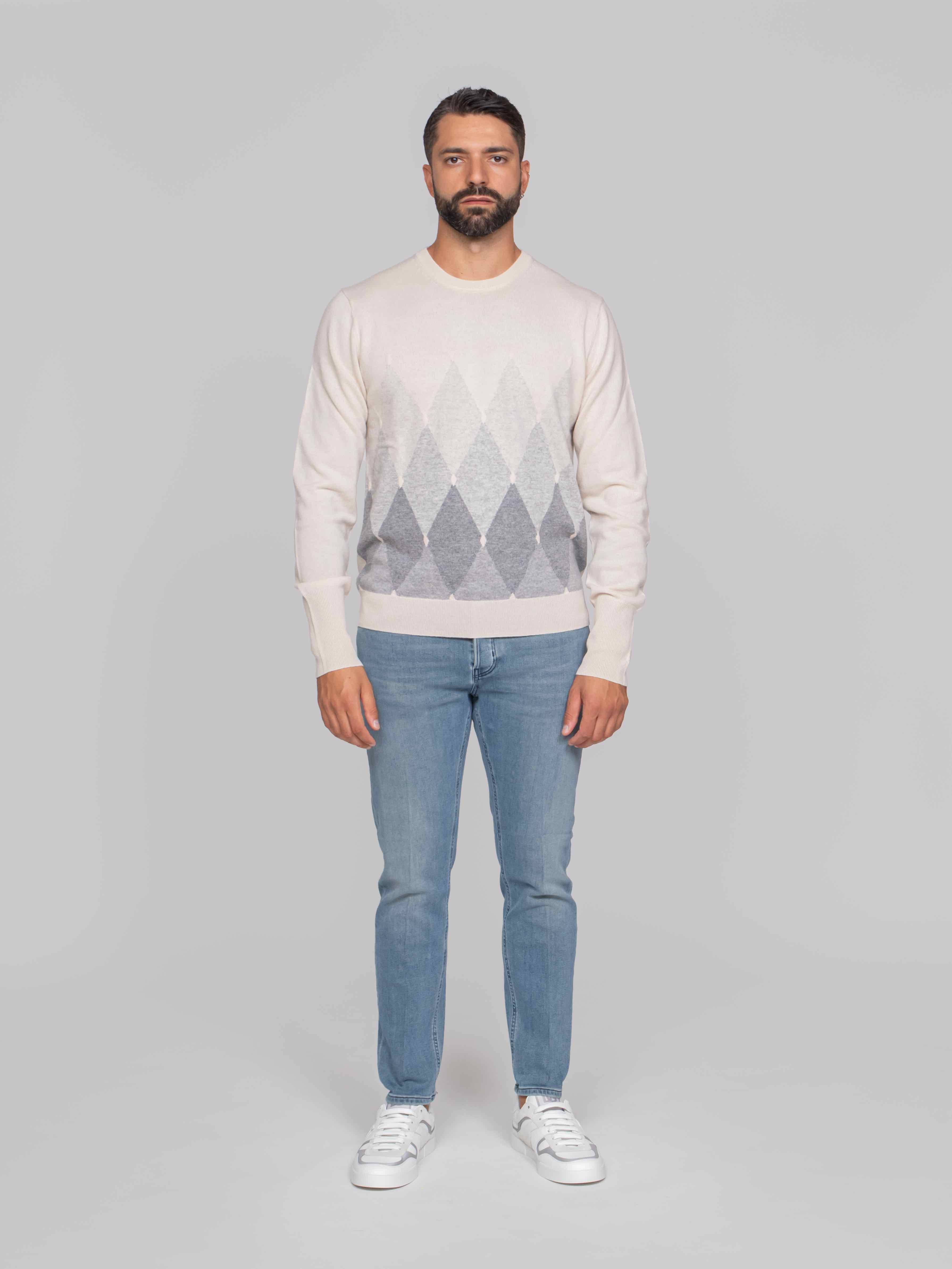 BALLANTYNE MAGLIA GIROCOLLO 98034 WHITE/ZINKO