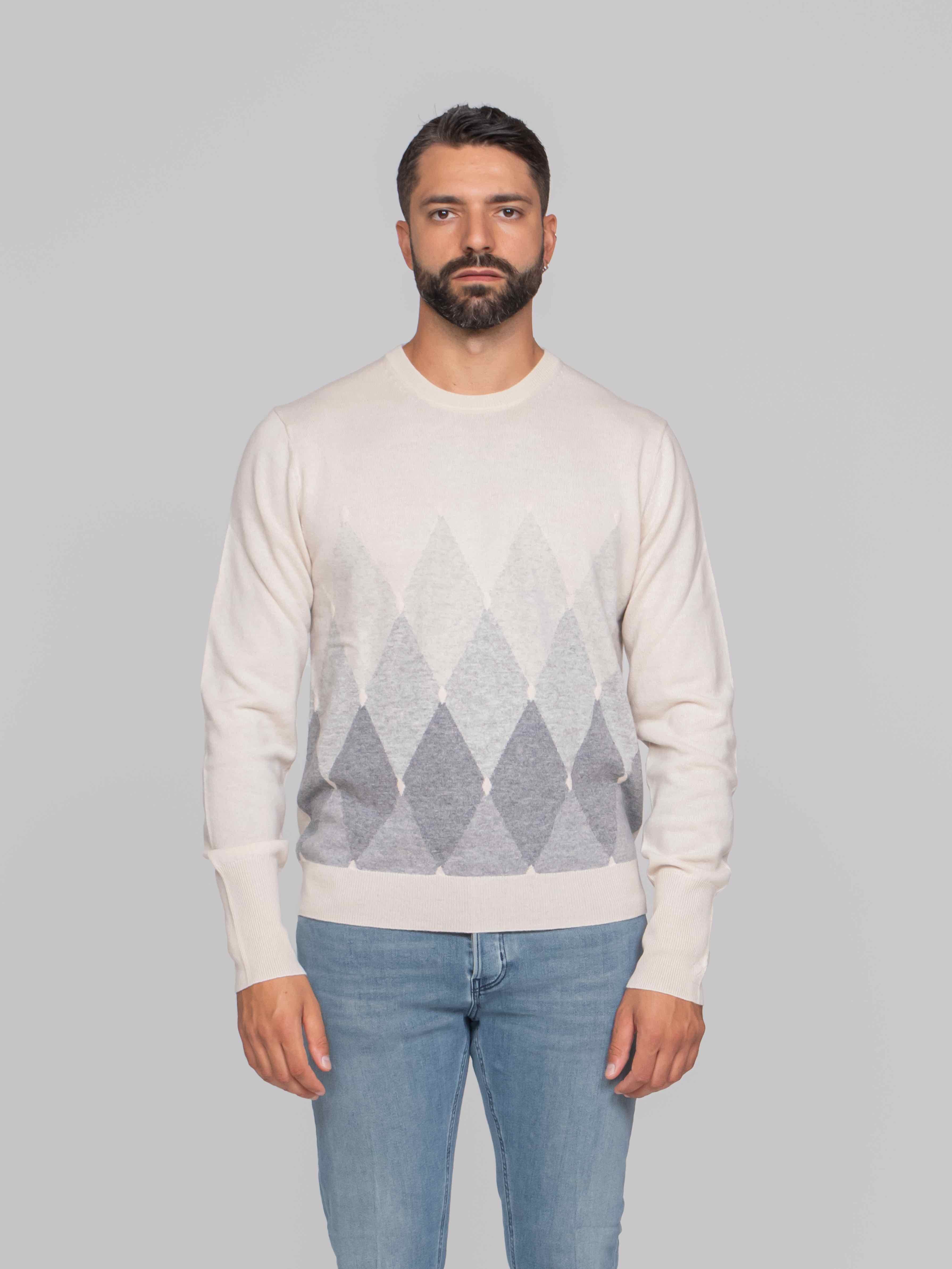 BALLANTYNE MAGLIA GIROCOLLO 98034 WHITE/ZINKO