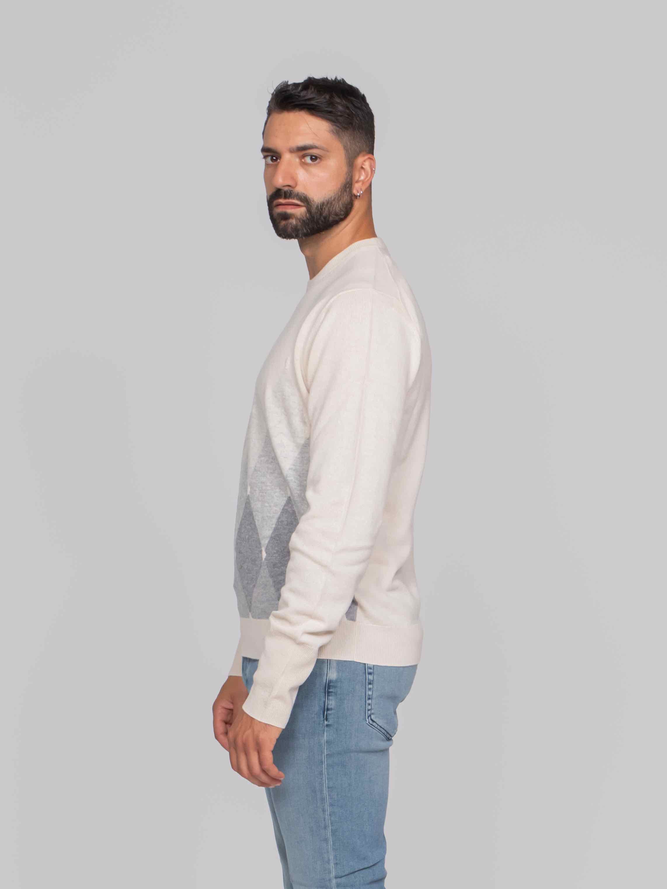 BALLANTYNE MAGLIA GIROCOLLO 98034 WHITE/ZINKO