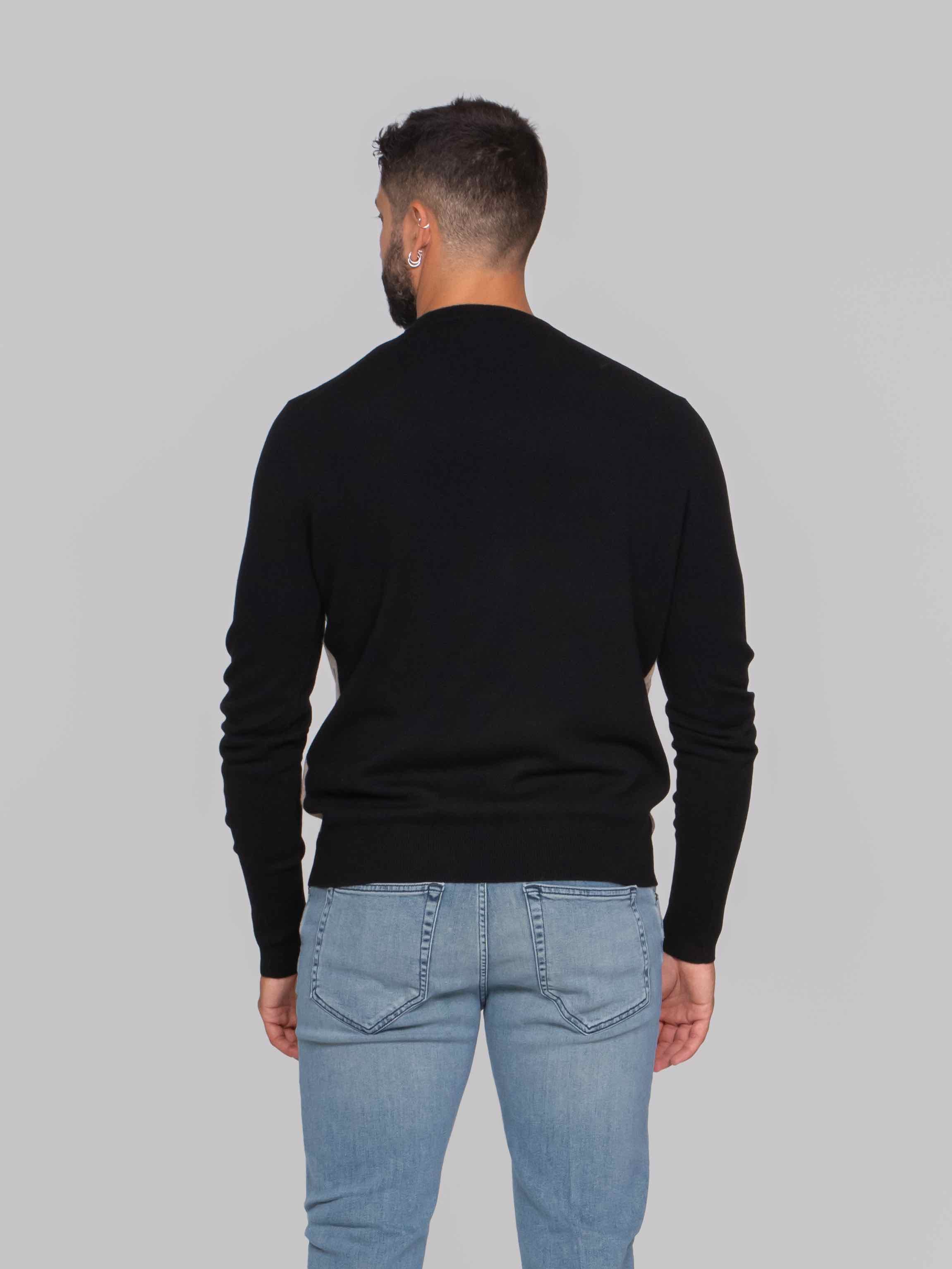 BALLANTYNE MAGLIA GIROCOLLO 95518 BLACK/TORTORA