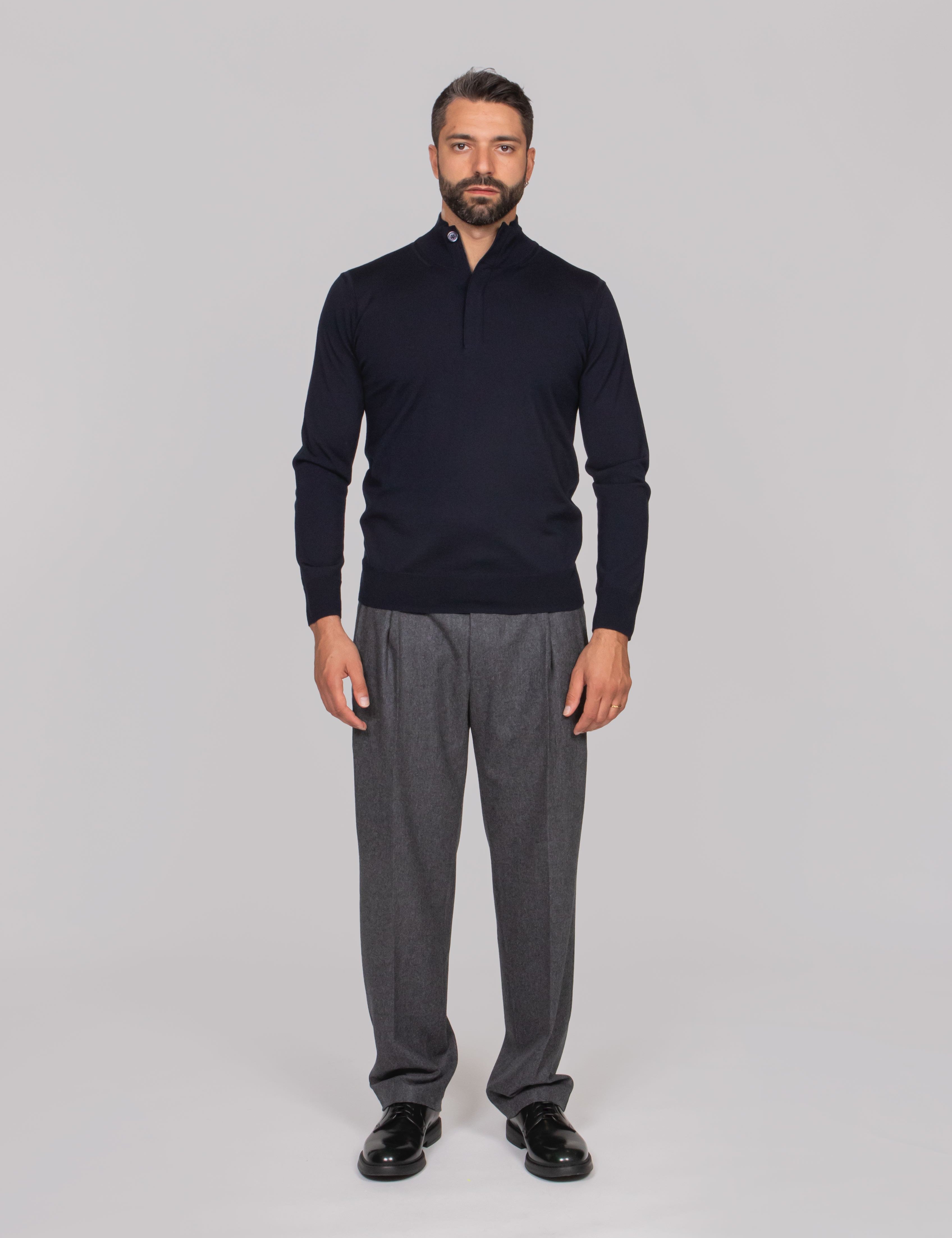 PAOLO PECORA MAGLIA LUPETTO 6462 BLU