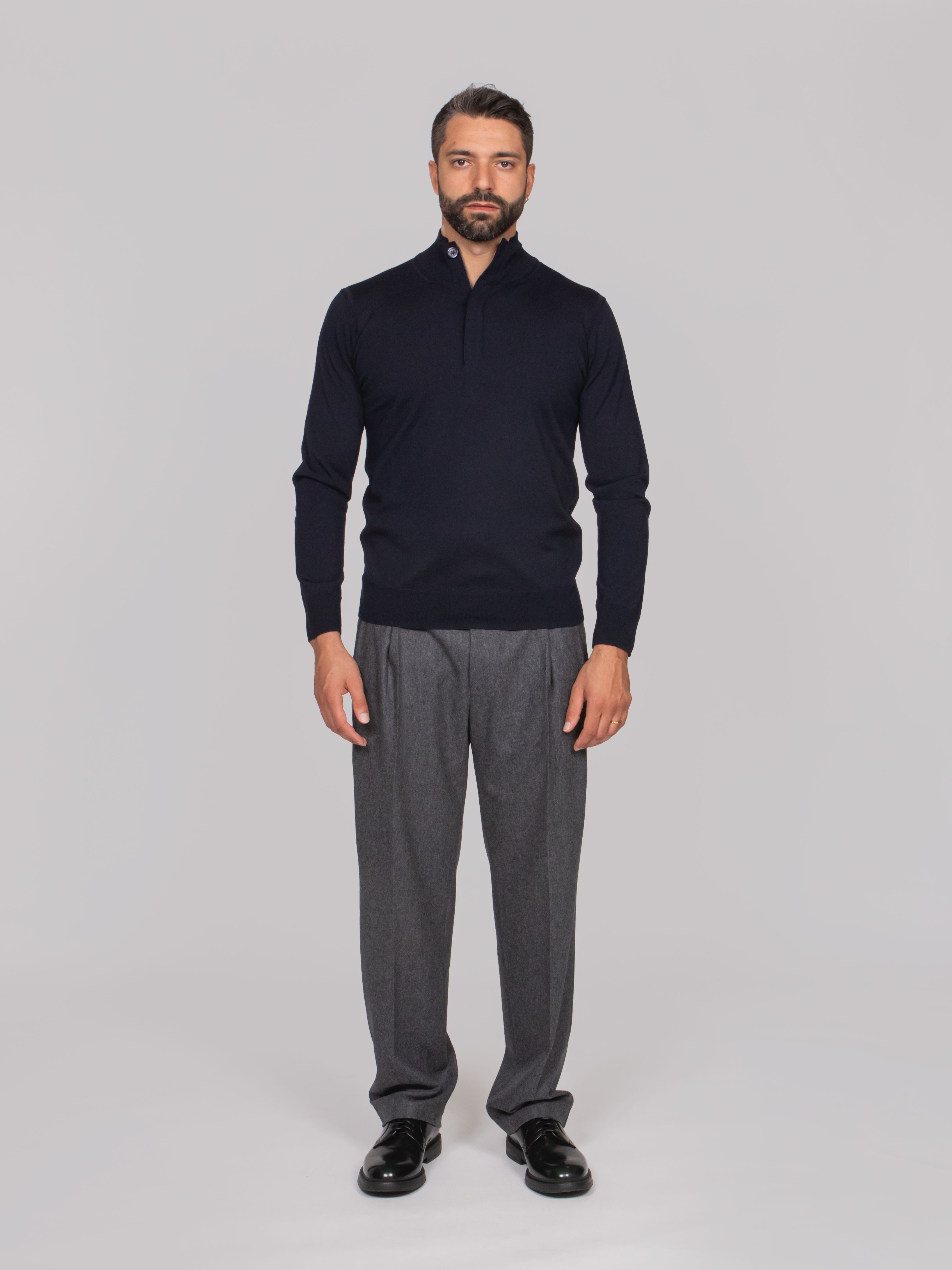 PAOLO PECORA MAGLIA LUPETTO 6462 BLU