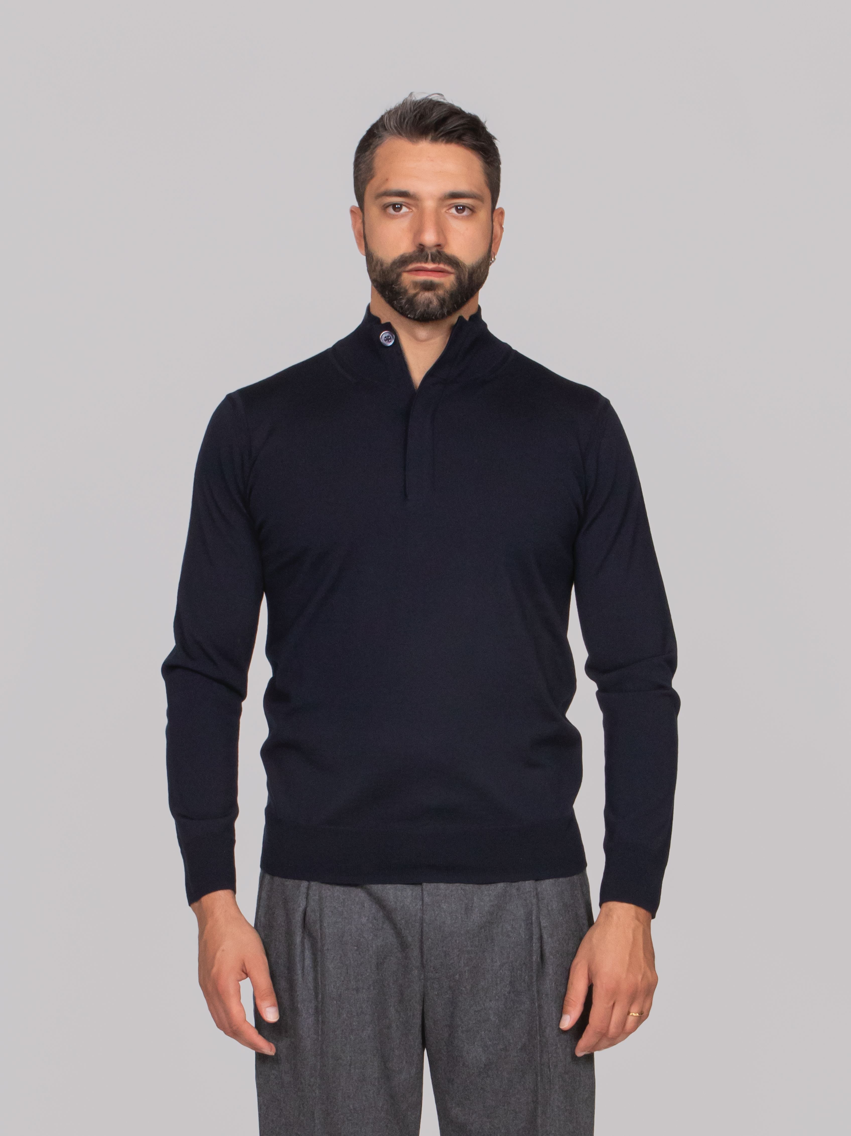 PAOLO PECORA MAGLIA LUPETTO 6462 BLU